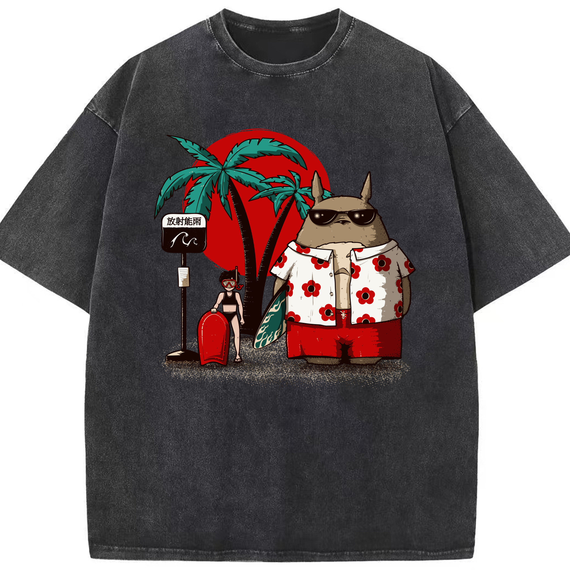 （画像用） となりのトトロ 草壁メイ 草壁サツキ My Neighbor Totoro Satsuki Kusakabe Mei Kusakabe 綿100% ヴィンテージ風 半袖Tシャツ（フロントプリント）