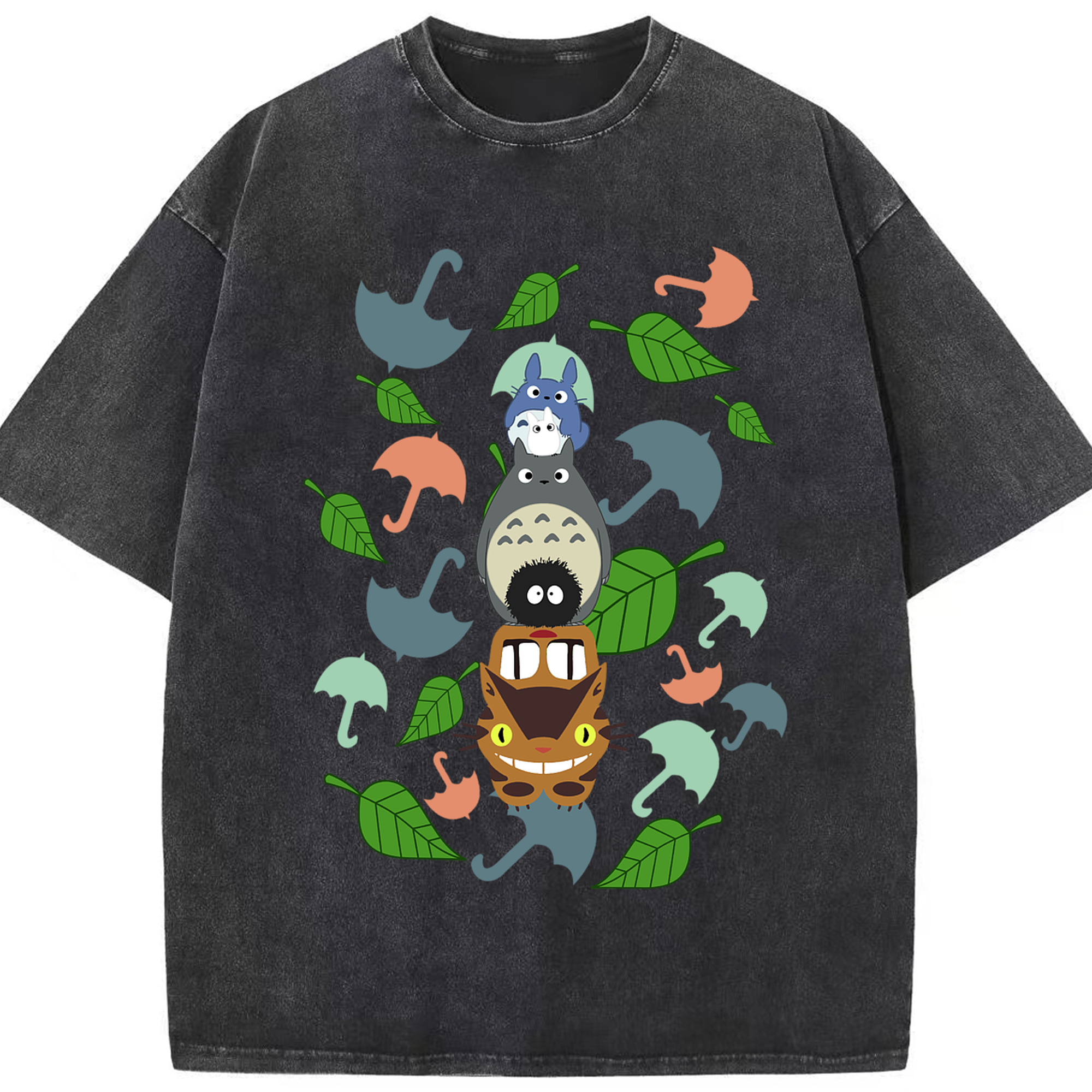（画像用） となりのトトロ 草壁メイ 草壁サツキ My Neighbor Totoro Satsuki Kusakabe Mei Kusakabe 綿100% ヴィンテージ風 半袖Tシャツ（フロントプリント）