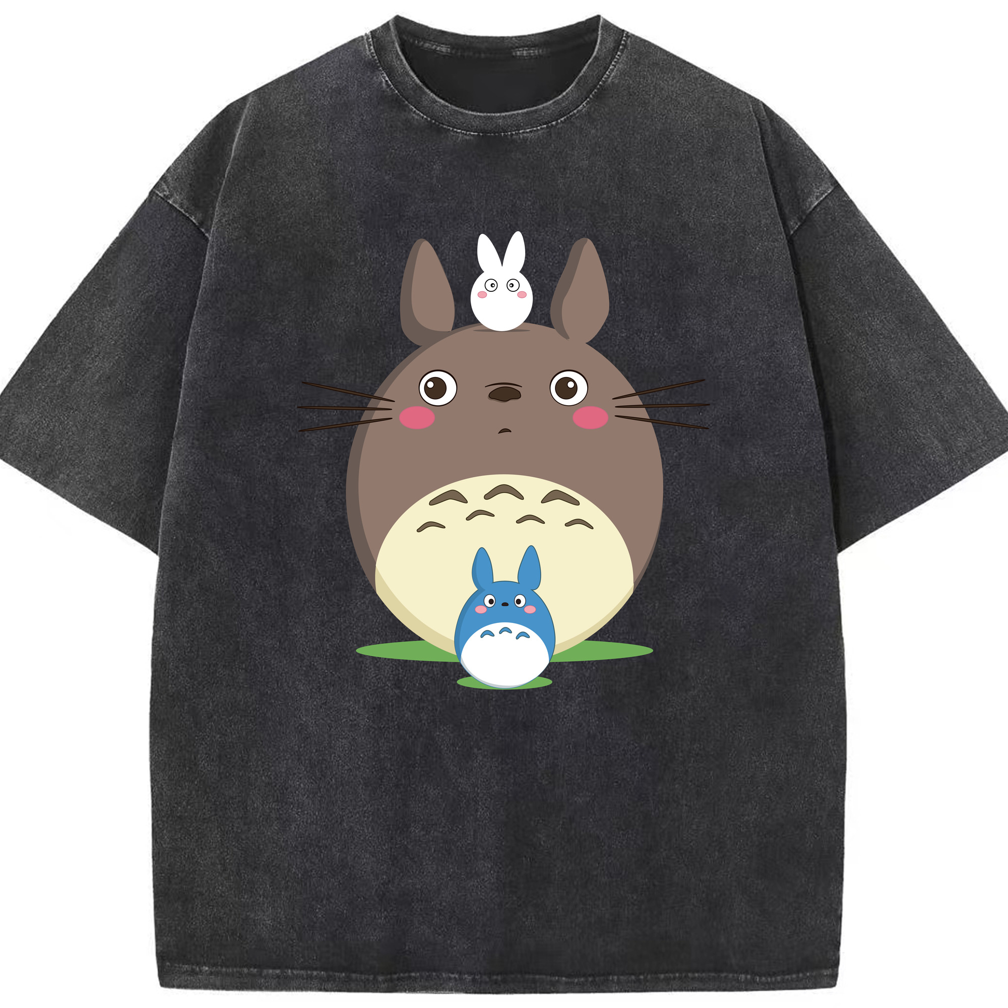 （画像用） となりのトトロ 草壁メイ 草壁サツキ My Neighbor Totoro Satsuki Kusakabe Mei Kusakabe 綿100% ヴィンテージ風 半袖Tシャツ（フロントプリント）