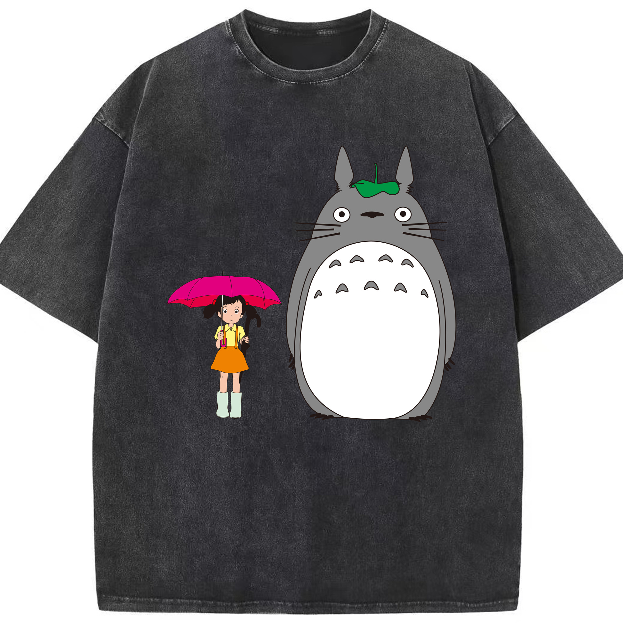 （画像用） となりのトトロ 草壁メイ 草壁サツキ My Neighbor Totoro Satsuki Kusakabe Mei Kusakabe 綿100% ヴィンテージ風 半袖Tシャツ（フロントプリント）