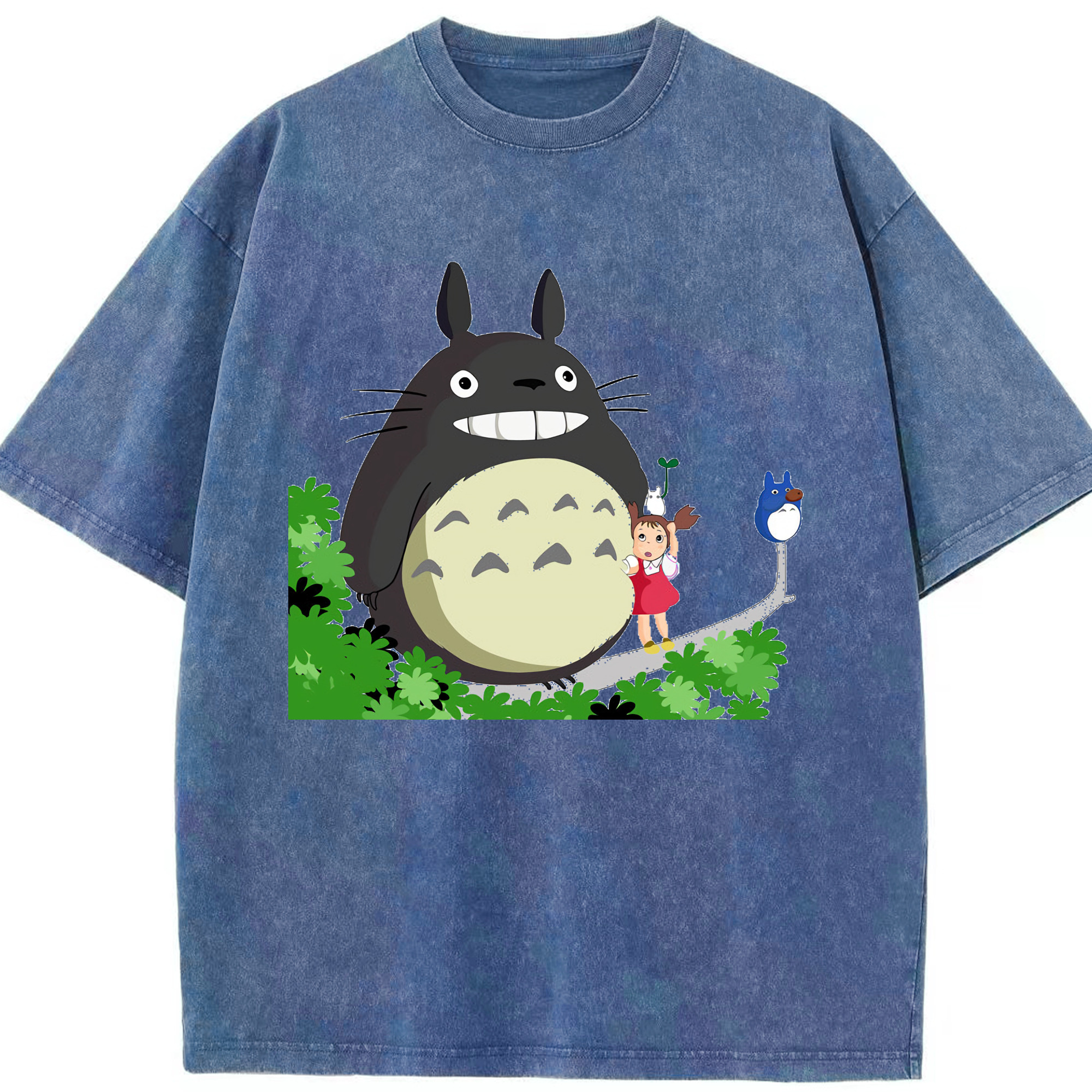 （画像用） となりのトトロ 草壁メイ 草壁サツキ My Neighbor Totoro Satsuki Kusakabe Mei Kusakabe 綿100% ヴィンテージ風 半袖Tシャツ（フロントプリント）