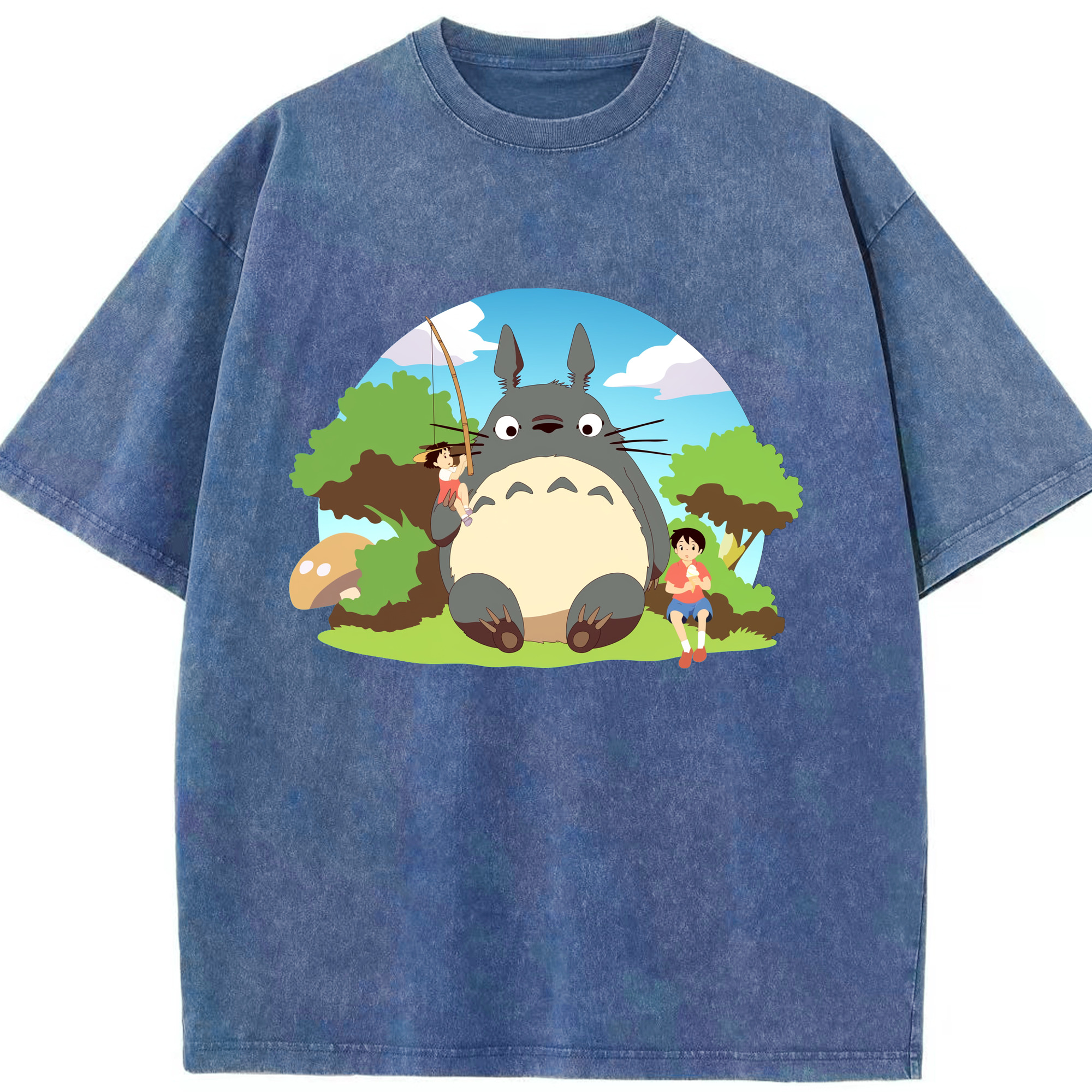 （画像用） となりのトトロ 草壁メイ 草壁サツキ My Neighbor Totoro Satsuki Kusakabe Mei Kusakabe 綿100% ヴィンテージ風 半袖Tシャツ（フロントプリント）