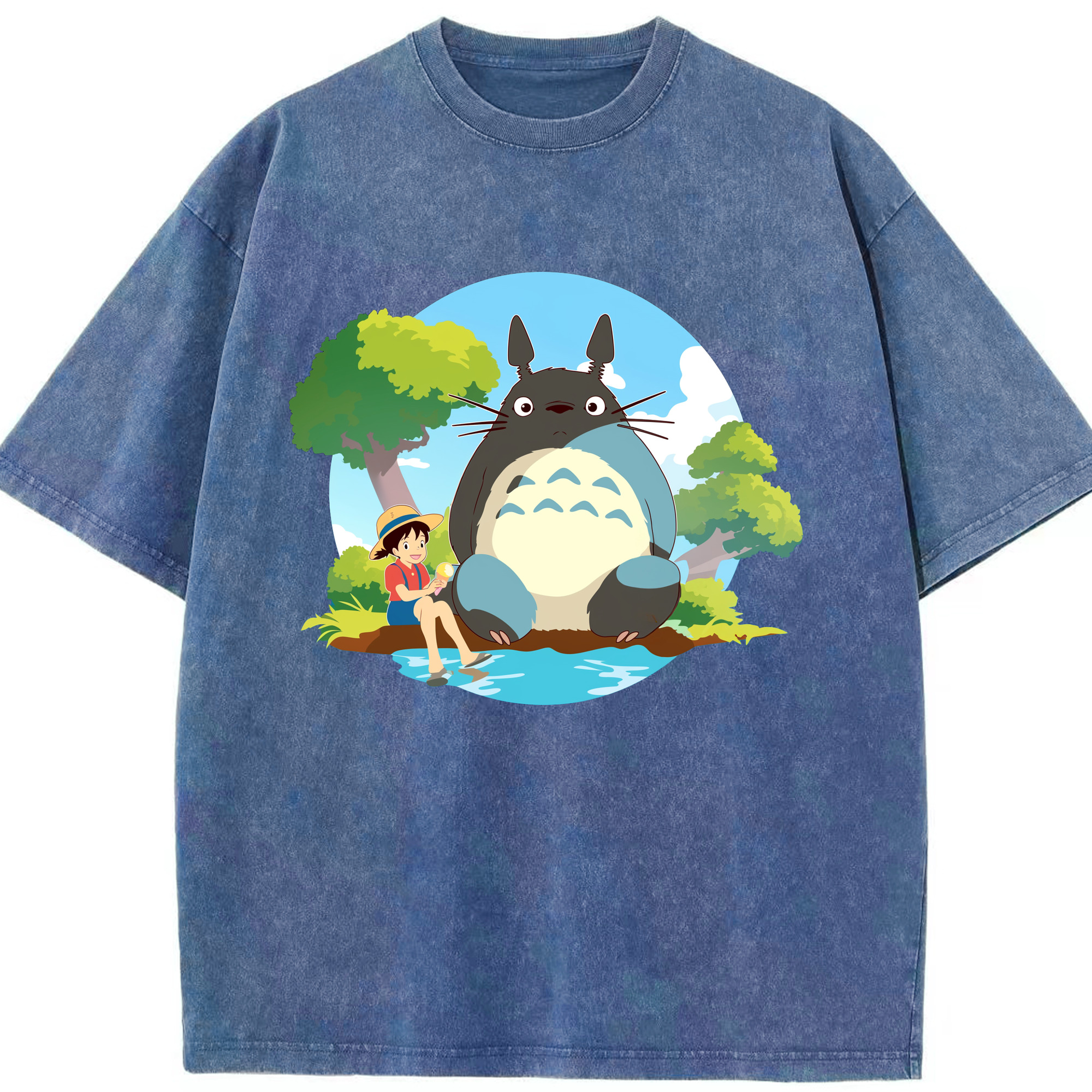 （画像用） となりのトトロ 草壁メイ 草壁サツキ My Neighbor Totoro Satsuki Kusakabe Mei Kusakabe 綿100% ヴィンテージ風 半袖Tシャツ（フロントプリント）
