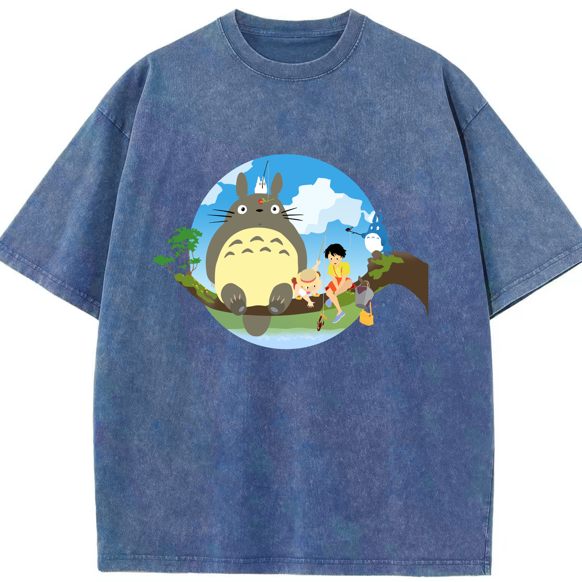 （画像用） となりのトトロ 草壁メイ 草壁サツキ My Neighbor Totoro Satsuki Kusakabe Mei Kusakabe 綿100% ヴィンテージ風 半袖Tシャツ（フロントプリント）