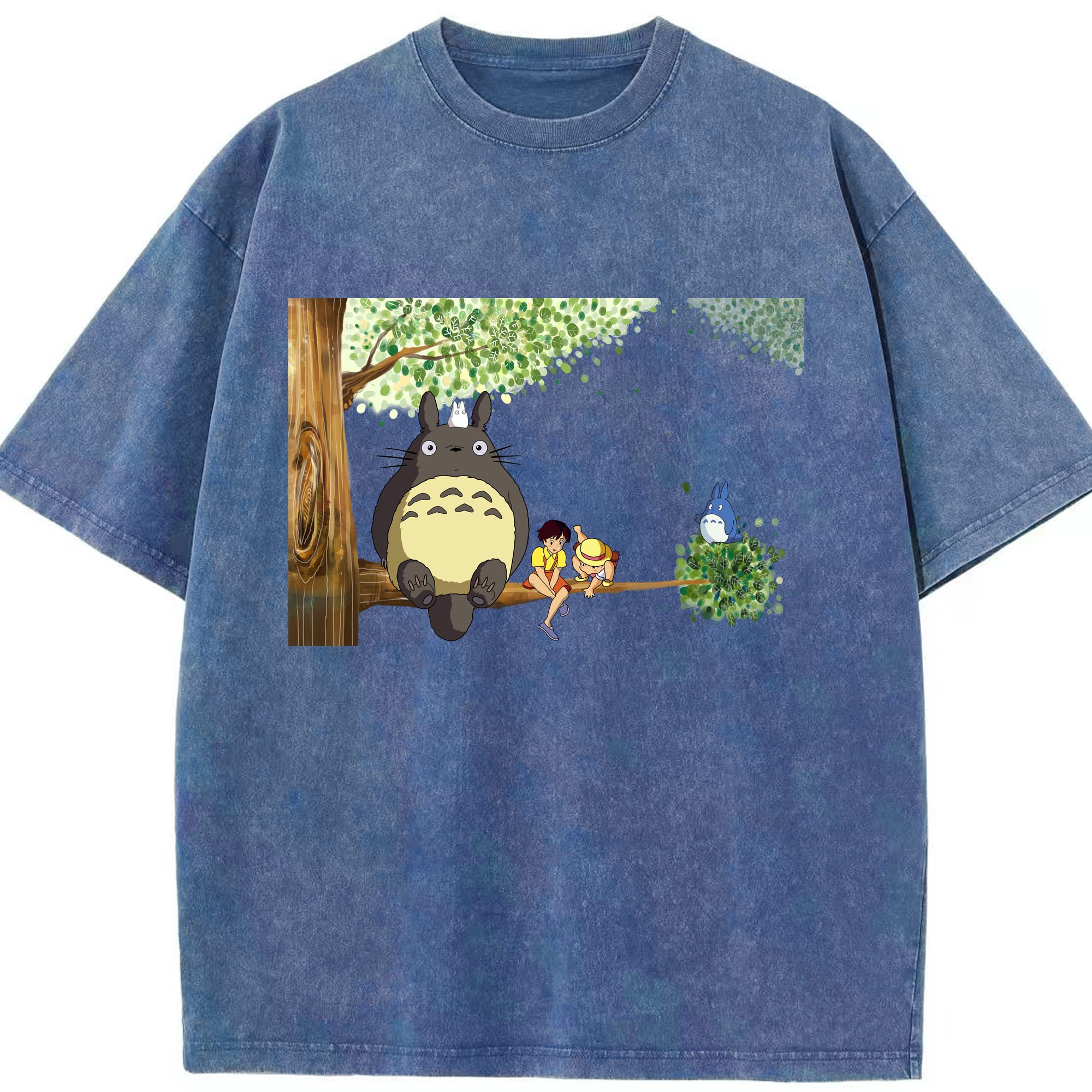 （画像用） となりのトトロ 草壁メイ 草壁サツキ My Neighbor Totoro Satsuki Kusakabe Mei Kusakabe 綿100% ヴィンテージ風 半袖Tシャツ（フロントプリント）