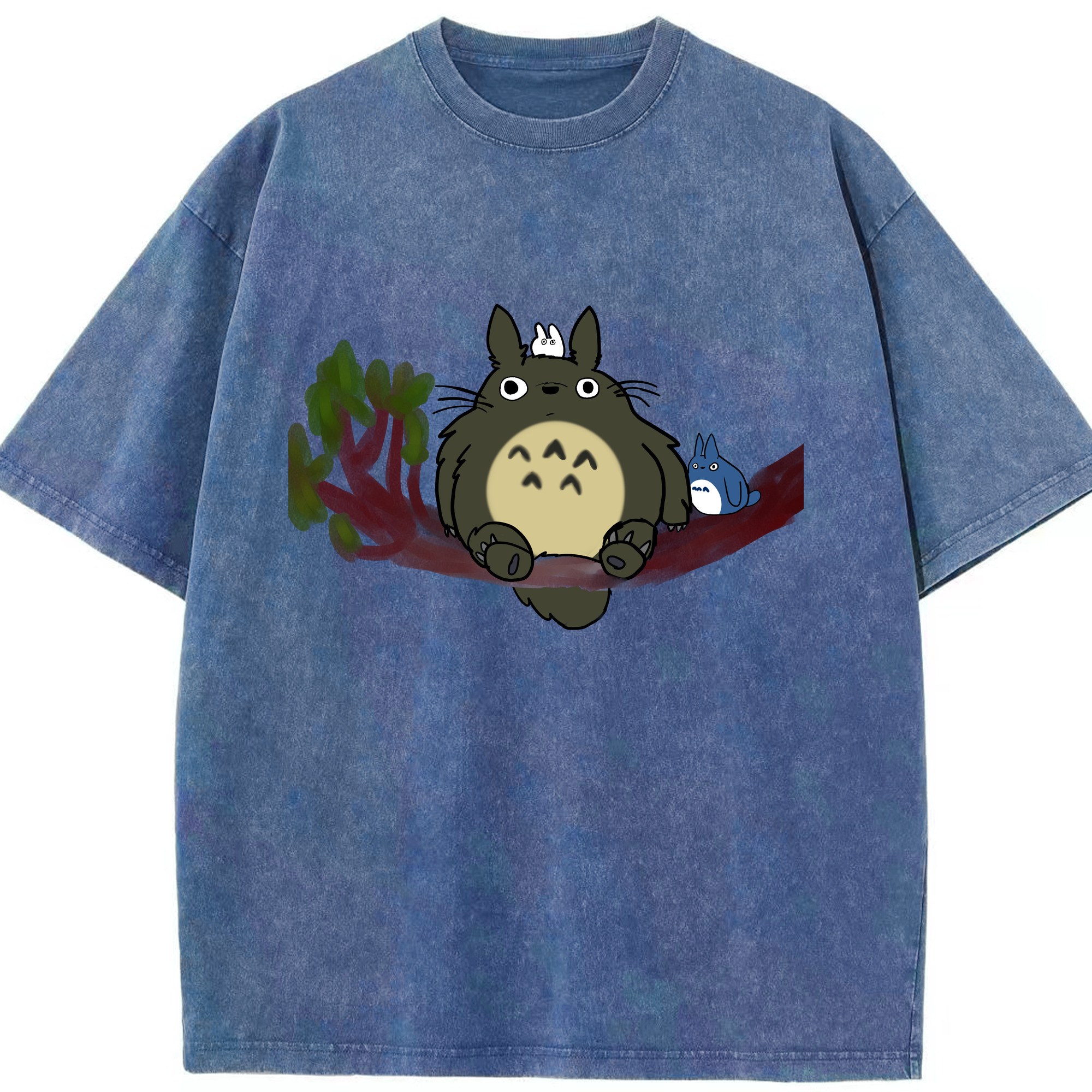 （画像用） となりのトトロ 草壁メイ 草壁サツキ My Neighbor Totoro Satsuki Kusakabe Mei Kusakabe 綿100% ヴィンテージ風 半袖Tシャツ（フロントプリント）