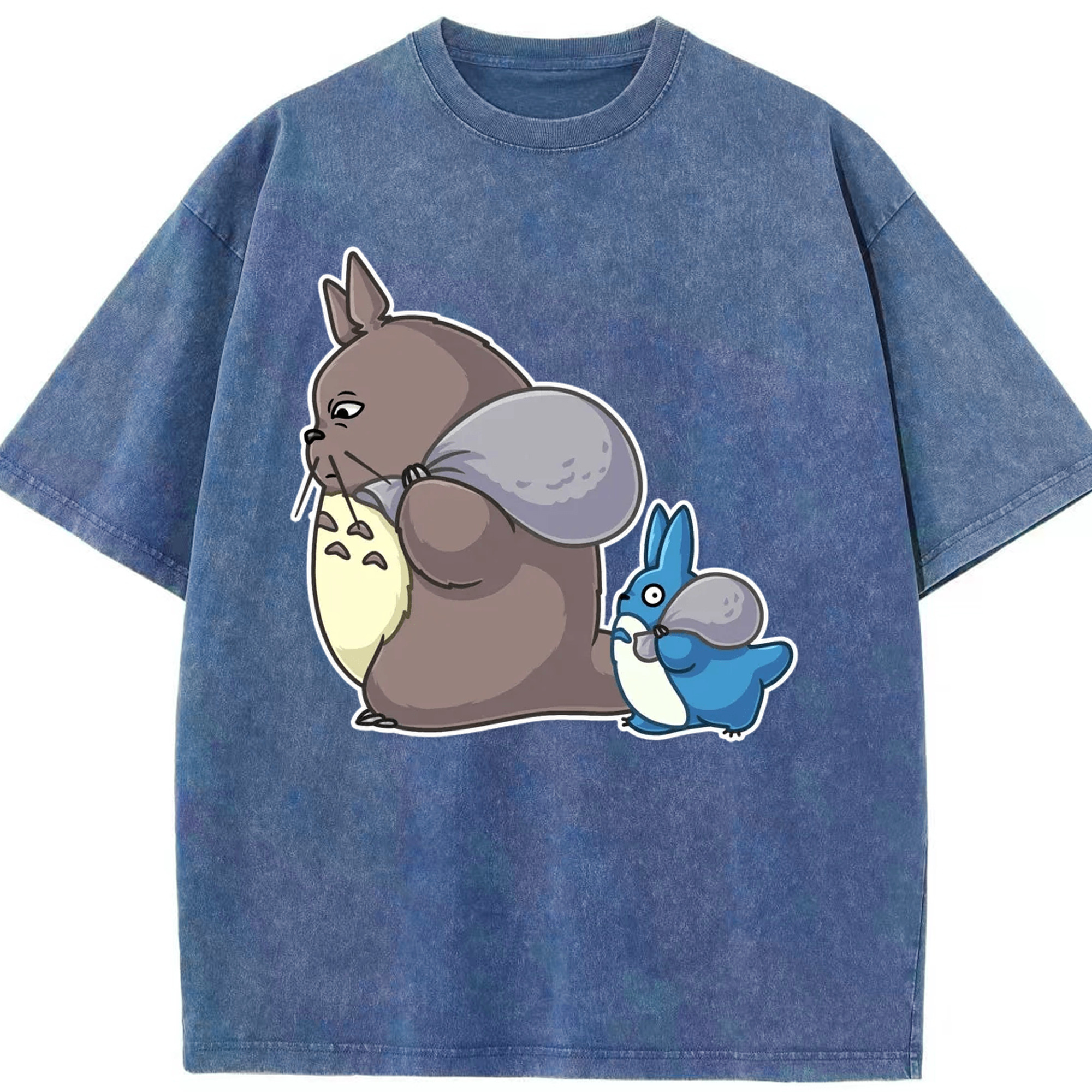 （画像用） となりのトトロ 草壁メイ 草壁サツキ My Neighbor Totoro Satsuki Kusakabe Mei Kusakabe 綿100% ヴィンテージ風 半袖Tシャツ（フロントプリント）