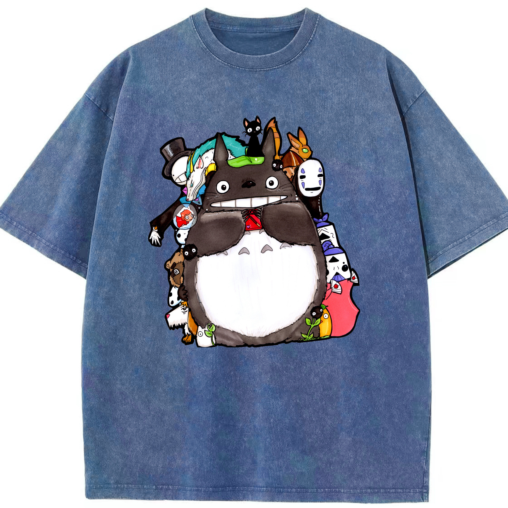 （画像用） となりのトトロ 草壁メイ 草壁サツキ My Neighbor Totoro Satsuki Kusakabe Mei Kusakabe 綿100% ヴィンテージ風 半袖Tシャツ（フロントプリント）