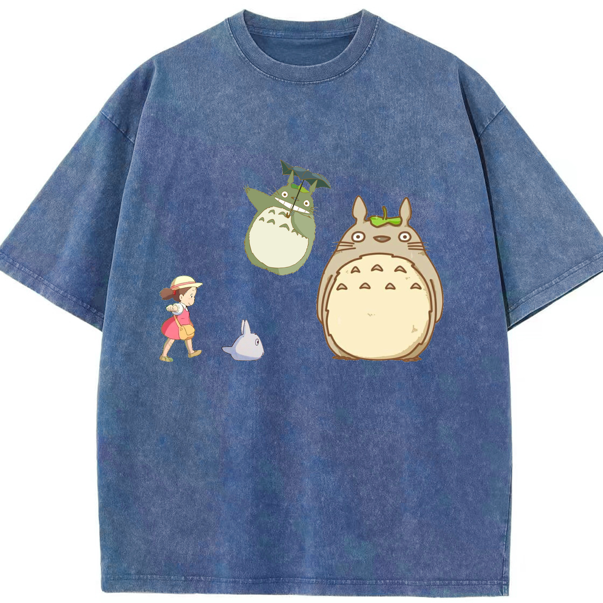 （画像用） となりのトトロ 草壁メイ 草壁サツキ My Neighbor Totoro Satsuki Kusakabe Mei Kusakabe 綿100% ヴィンテージ風 半袖Tシャツ（フロントプリント）