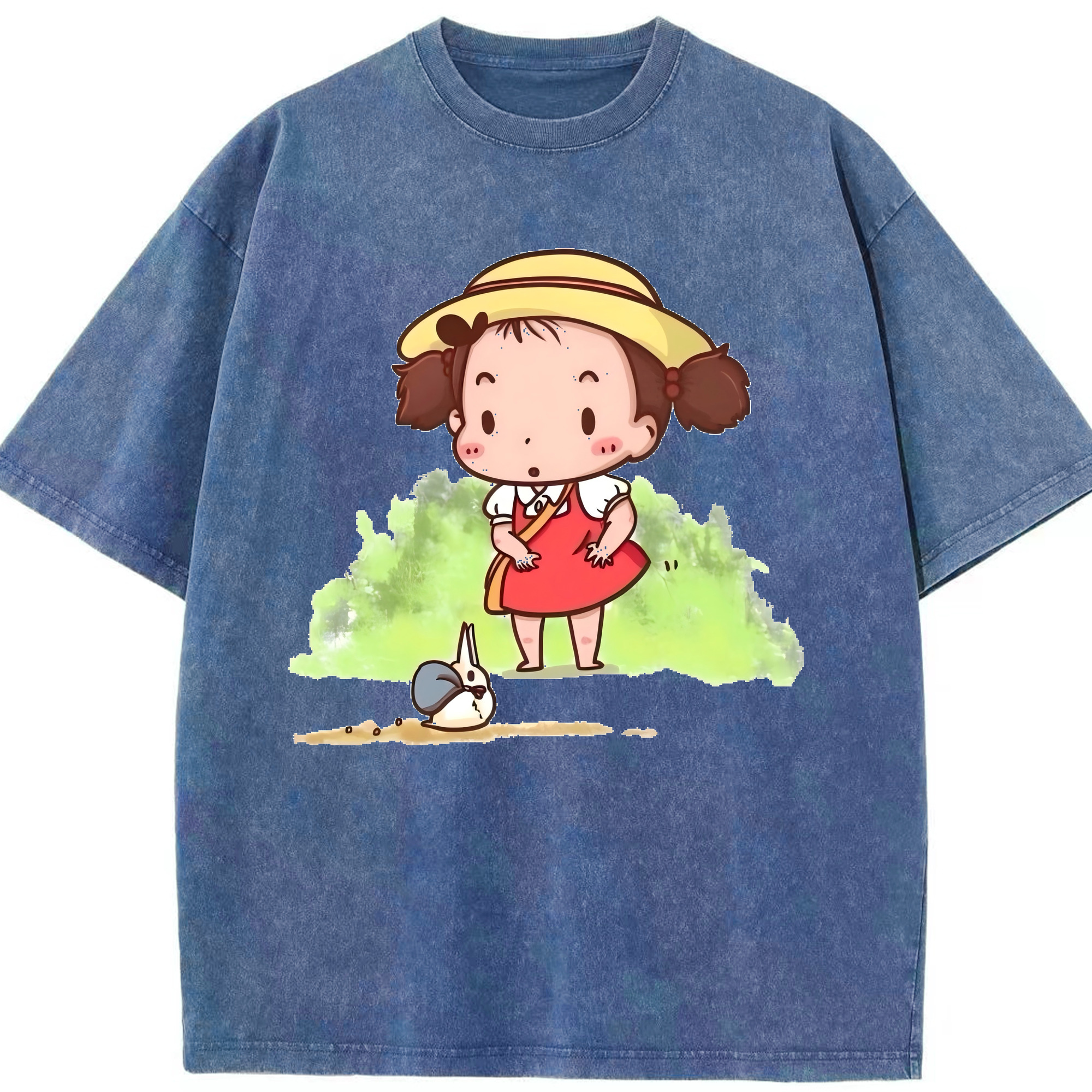 （画像用） となりのトトロ 草壁メイ 草壁サツキ My Neighbor Totoro Satsuki Kusakabe Mei Kusakabe 綿100% ヴィンテージ風 半袖Tシャツ（フロントプリント）