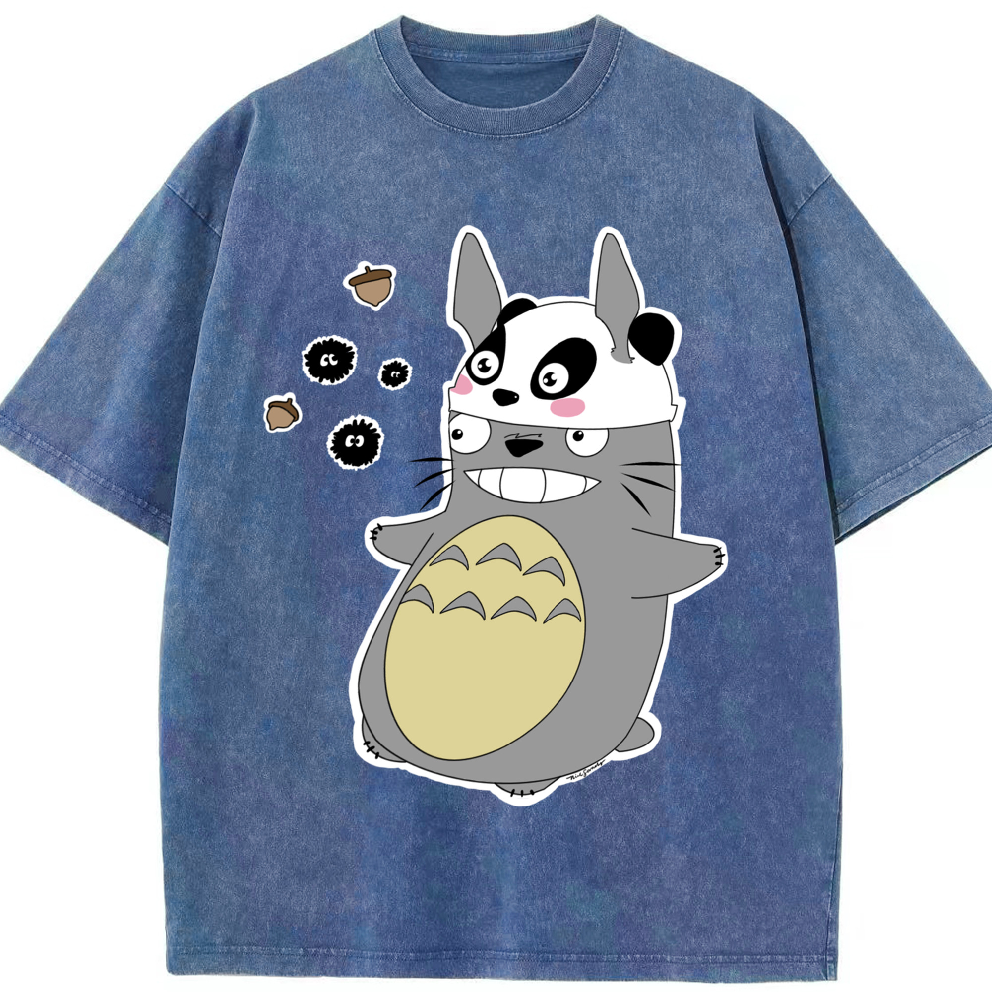 （画像用） となりのトトロ 草壁メイ 草壁サツキ My Neighbor Totoro Satsuki Kusakabe Mei Kusakabe 綿100% ヴィンテージ風 半袖Tシャツ（フロントプリント）