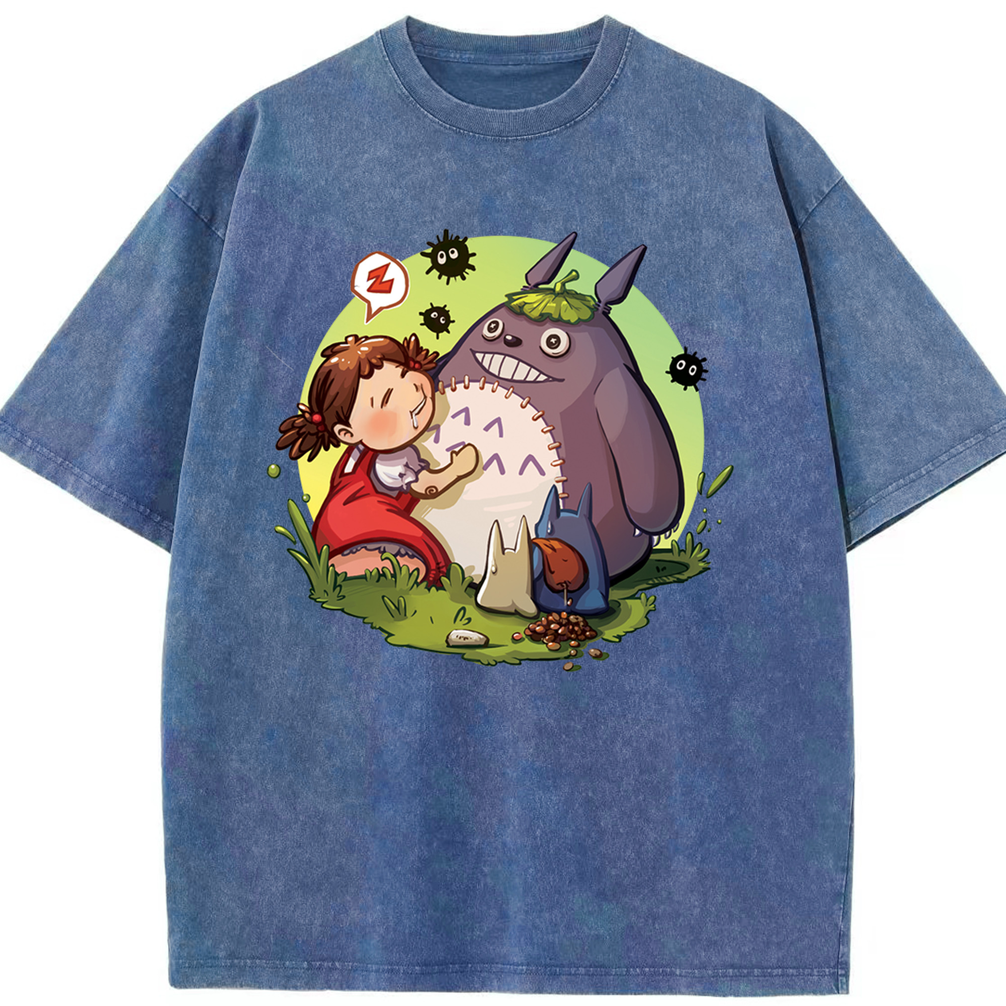 （画像用） となりのトトロ 草壁メイ 草壁サツキ My Neighbor Totoro Satsuki Kusakabe Mei Kusakabe 綿100% ヴィンテージ風 半袖Tシャツ（フロントプリント）