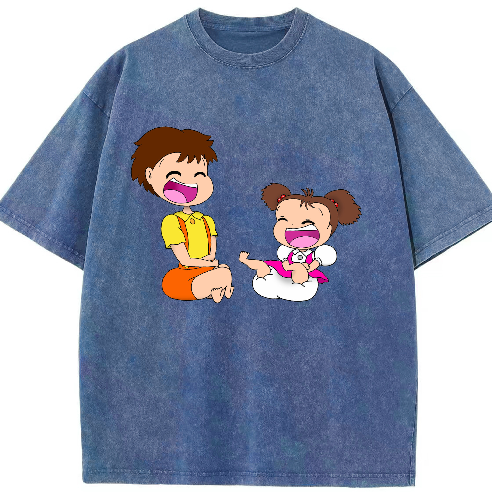 （画像用） となりのトトロ 草壁メイ 草壁サツキ My Neighbor Totoro Satsuki Kusakabe Mei Kusakabe 綿100% ヴィンテージ風 半袖Tシャツ（フロントプリント）