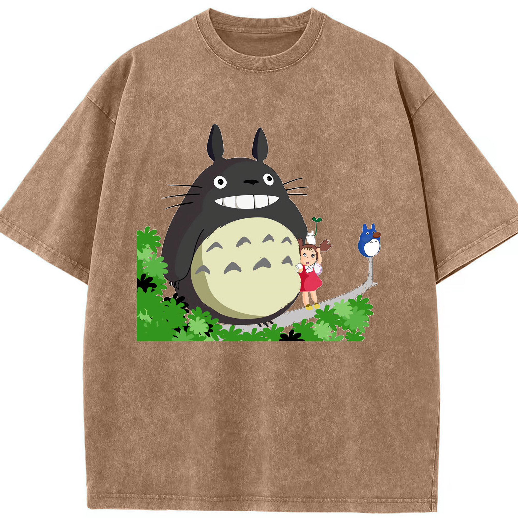（画像用） となりのトトロ 草壁メイ 草壁サツキ My Neighbor Totoro Satsuki Kusakabe Mei Kusakabe 綿100% ヴィンテージ風 半袖Tシャツ（フロントプリント）