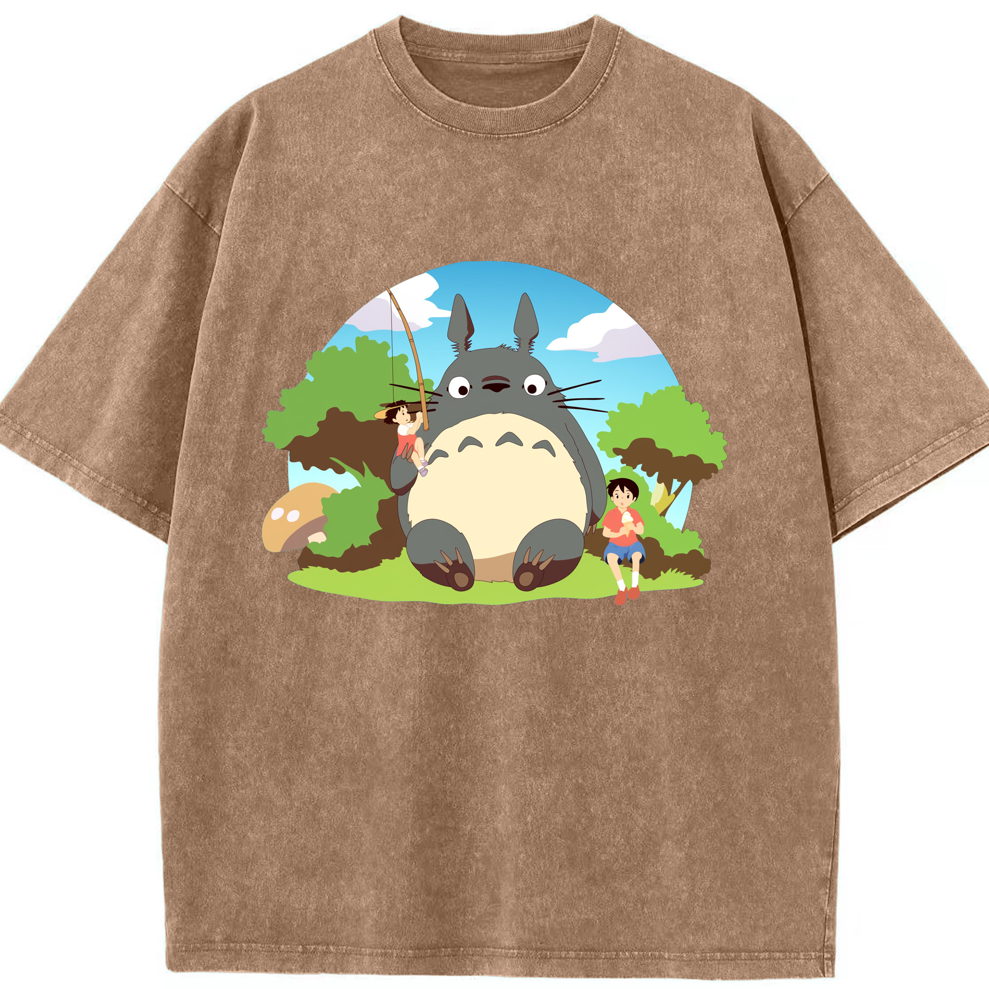 （画像用） となりのトトロ 草壁メイ 草壁サツキ My Neighbor Totoro Satsuki Kusakabe Mei Kusakabe 綿100% ヴィンテージ風 半袖Tシャツ（フロントプリント）