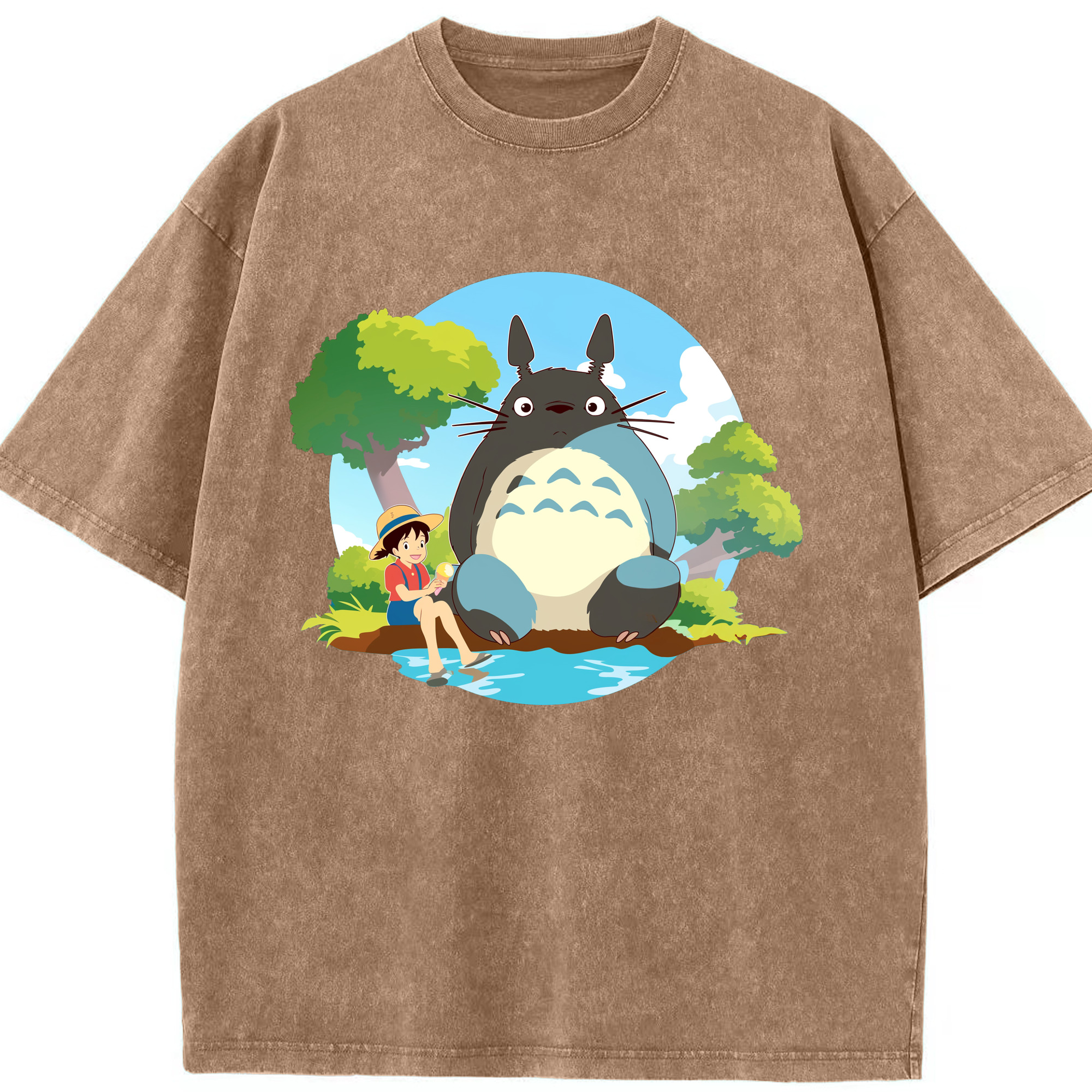 （画像用） となりのトトロ 草壁メイ 草壁サツキ My Neighbor Totoro Satsuki Kusakabe Mei Kusakabe 綿100% ヴィンテージ風 半袖Tシャツ（フロントプリント）