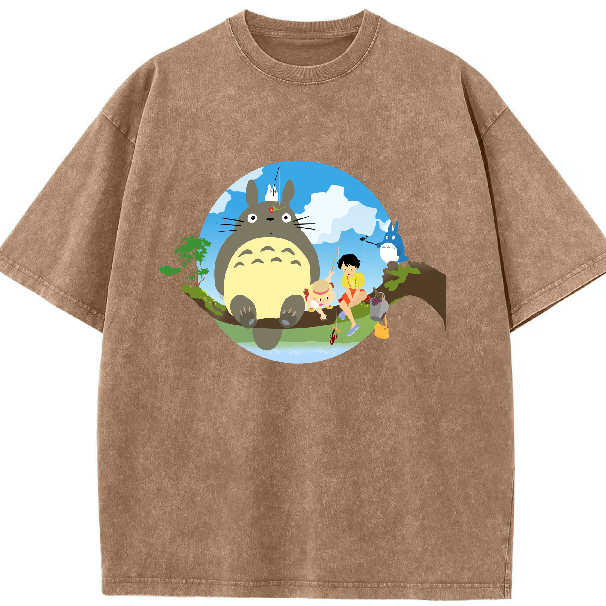 （画像用） となりのトトロ 草壁メイ 草壁サツキ My Neighbor Totoro Satsuki Kusakabe Mei Kusakabe 綿100% ヴィンテージ風 半袖Tシャツ（フロントプリント）