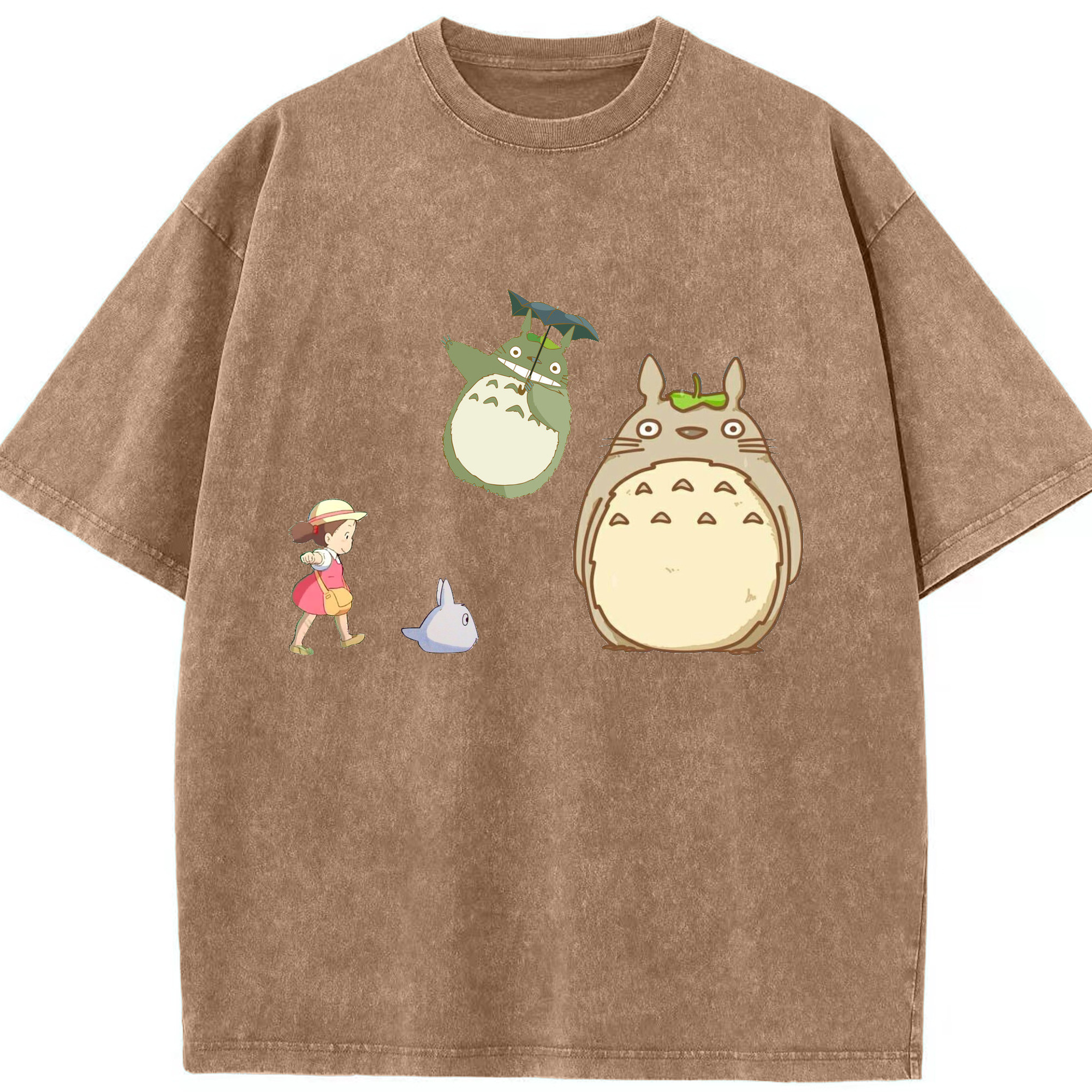 （画像用） となりのトトロ 草壁メイ 草壁サツキ My Neighbor Totoro Satsuki Kusakabe Mei Kusakabe 綿100% ヴィンテージ風 半袖Tシャツ（フロントプリント）