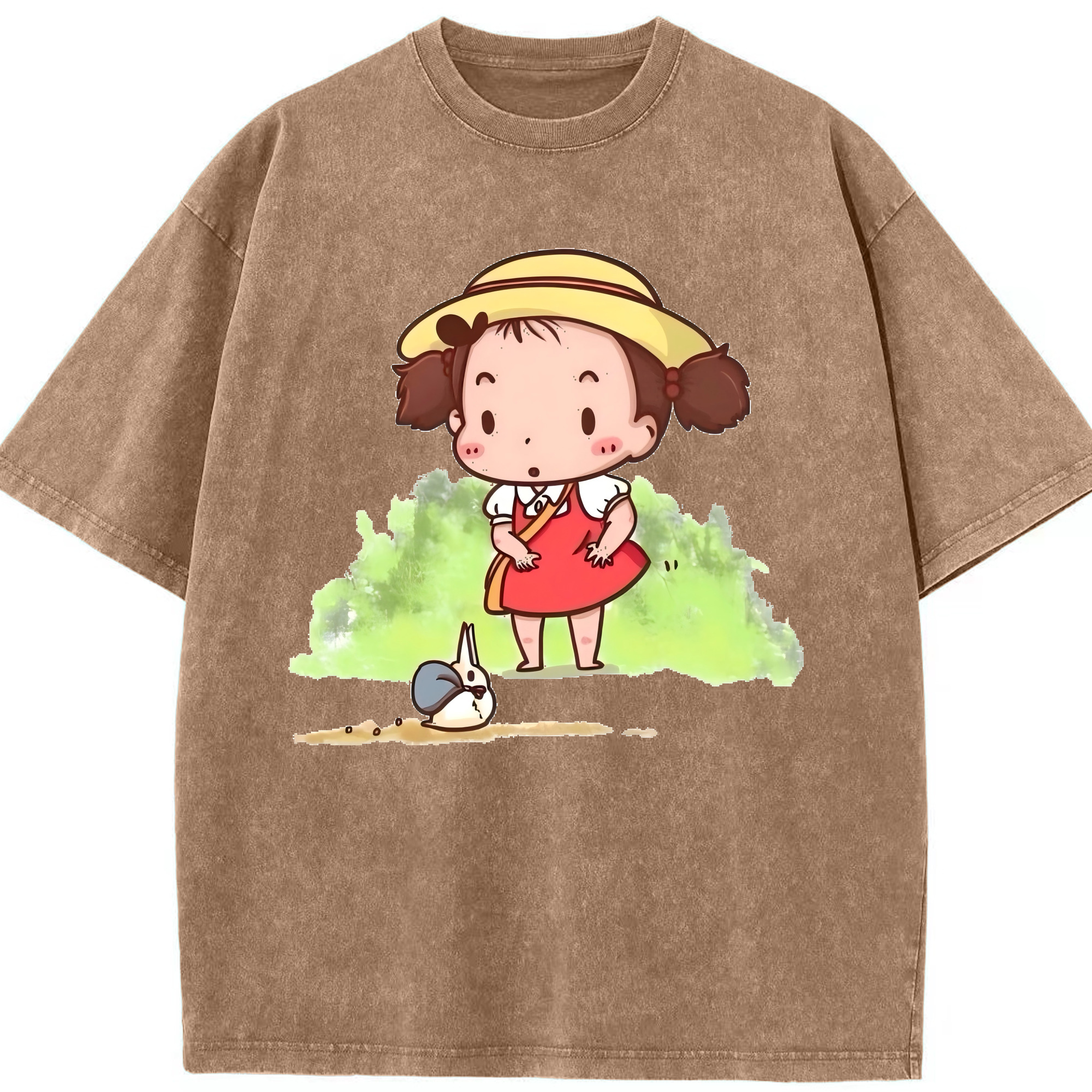 （画像用） となりのトトロ 草壁メイ 草壁サツキ My Neighbor Totoro Satsuki Kusakabe Mei Kusakabe 綿100% ヴィンテージ風 半袖Tシャツ（フロントプリント）