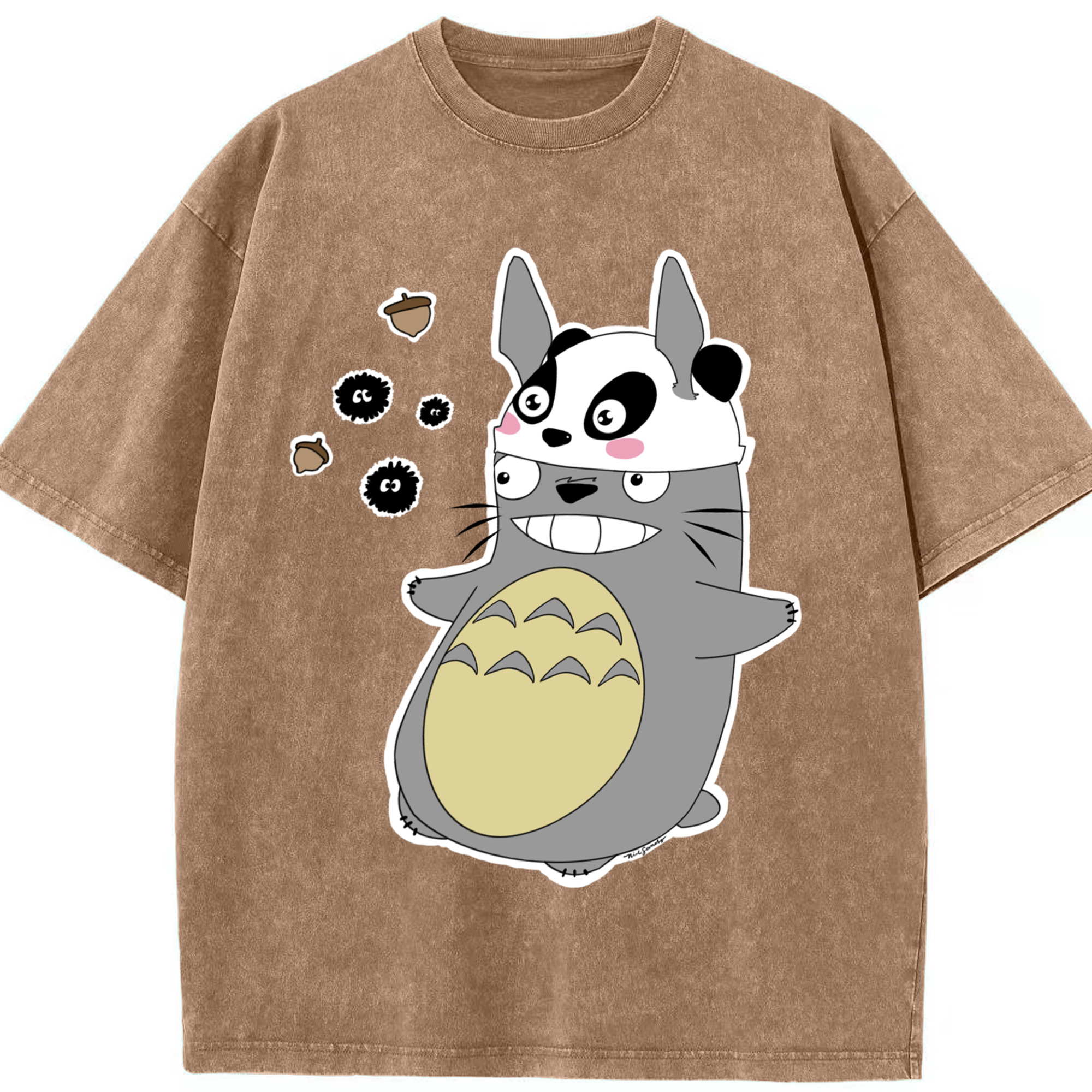 （画像用） となりのトトロ 草壁メイ 草壁サツキ My Neighbor Totoro Satsuki Kusakabe Mei Kusakabe 綿100% ヴィンテージ風 半袖Tシャツ（フロントプリント）