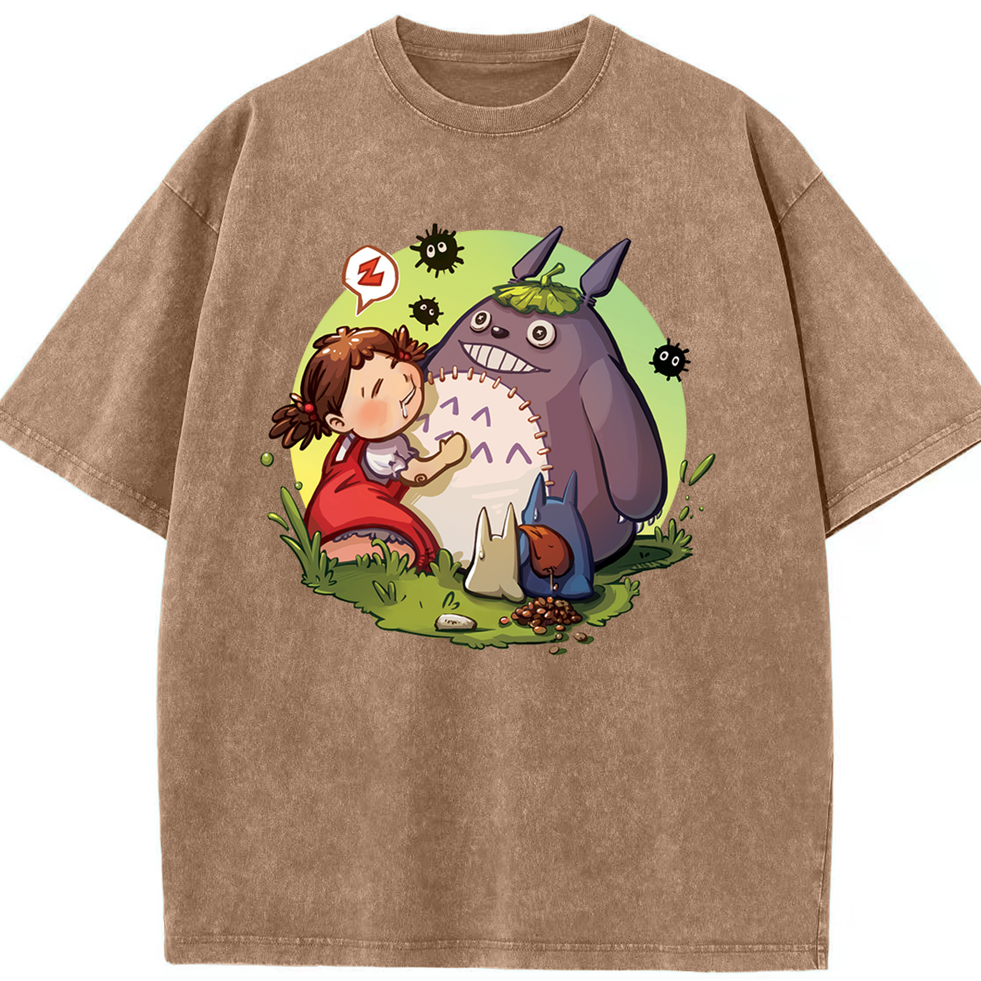 （画像用） となりのトトロ 草壁メイ 草壁サツキ My Neighbor Totoro Satsuki Kusakabe Mei Kusakabe 綿100% ヴィンテージ風 半袖Tシャツ（フロントプリント）