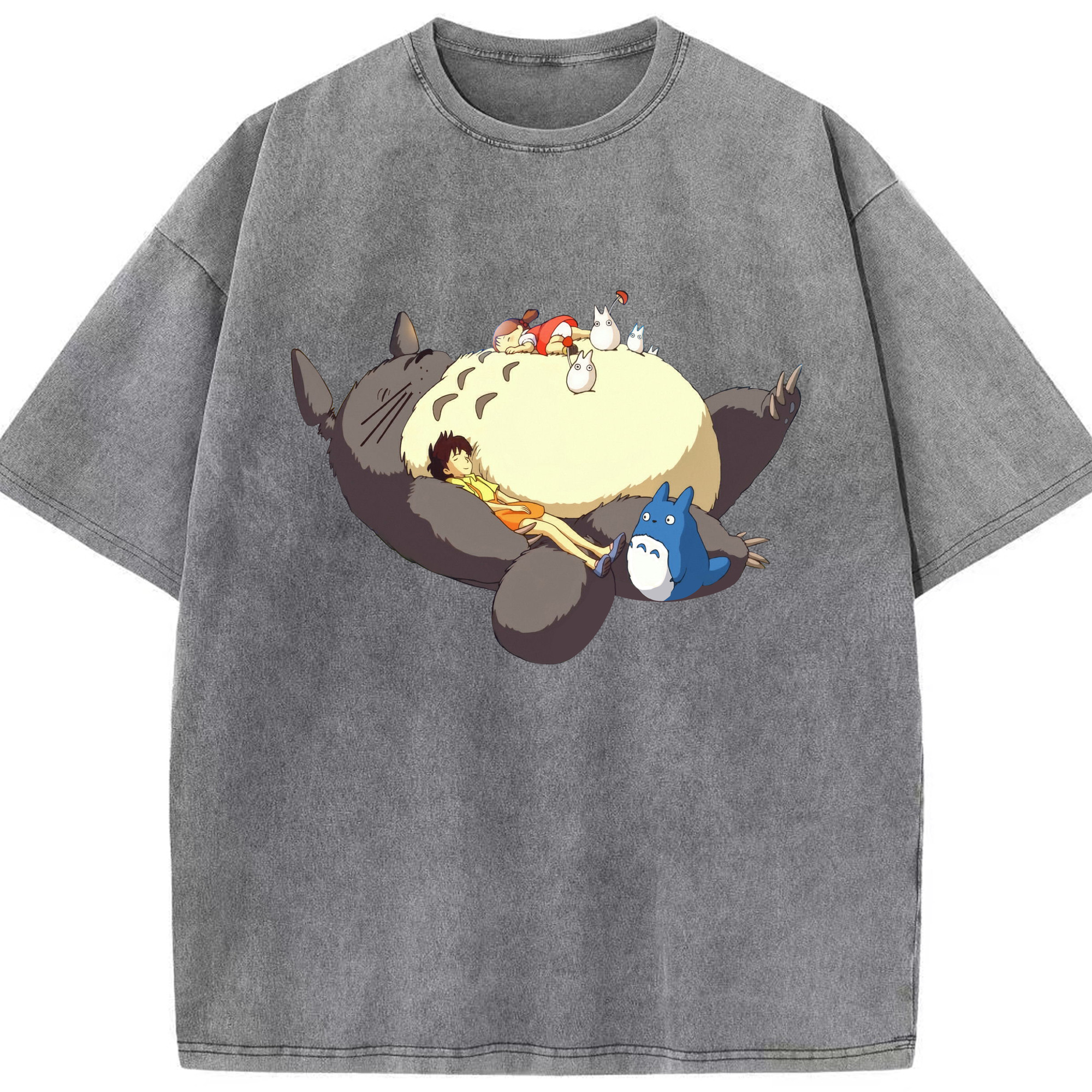 （画像用） となりのトトロ 草壁メイ 草壁サツキ My Neighbor Totoro Satsuki Kusakabe Mei Kusakabe 綿100% ヴィンテージ風 半袖Tシャツ（フロントプリント）