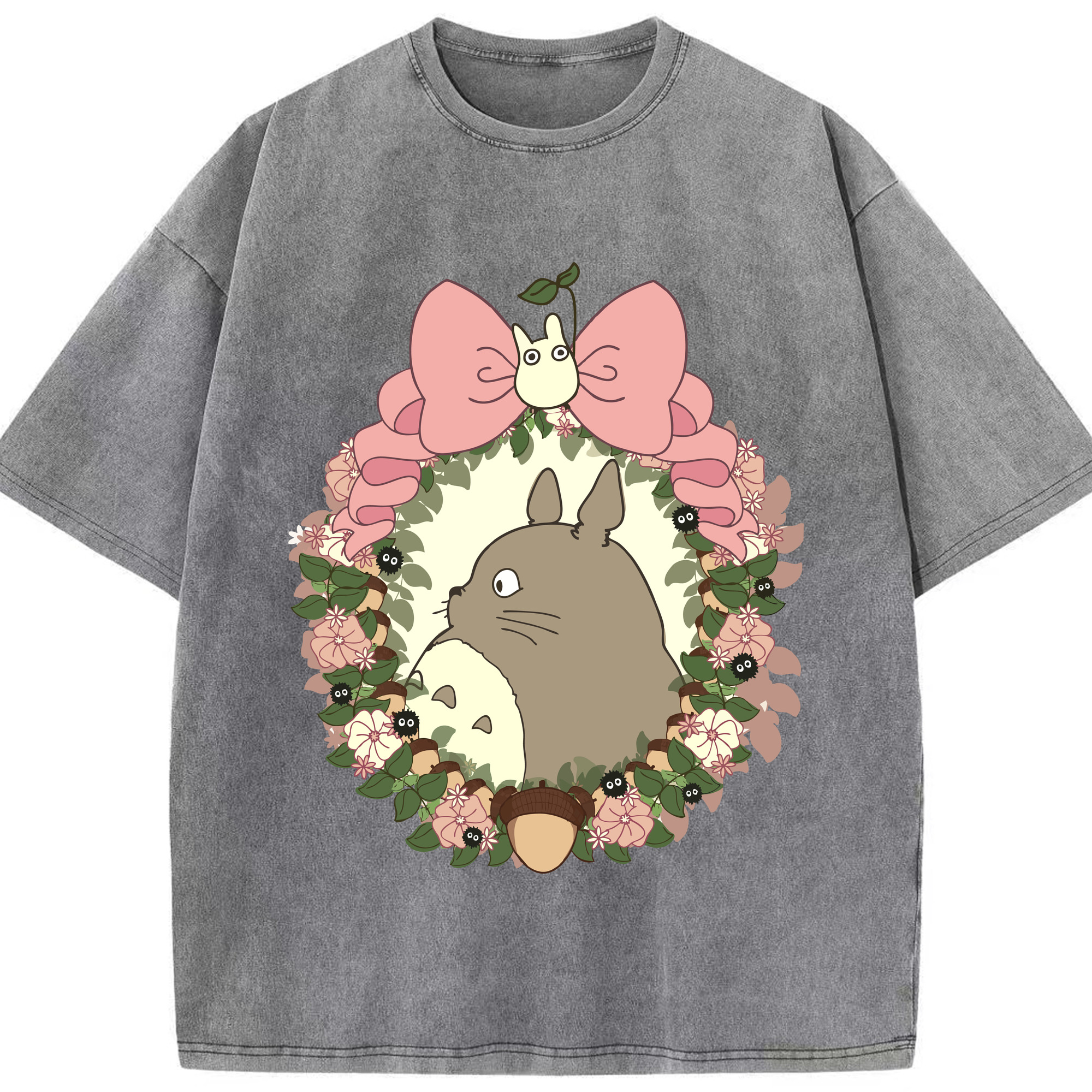 （画像用） となりのトトロ 草壁メイ 草壁サツキ My Neighbor Totoro Satsuki Kusakabe Mei Kusakabe 綿100% ヴィンテージ風 半袖Tシャツ（フロントプリント）