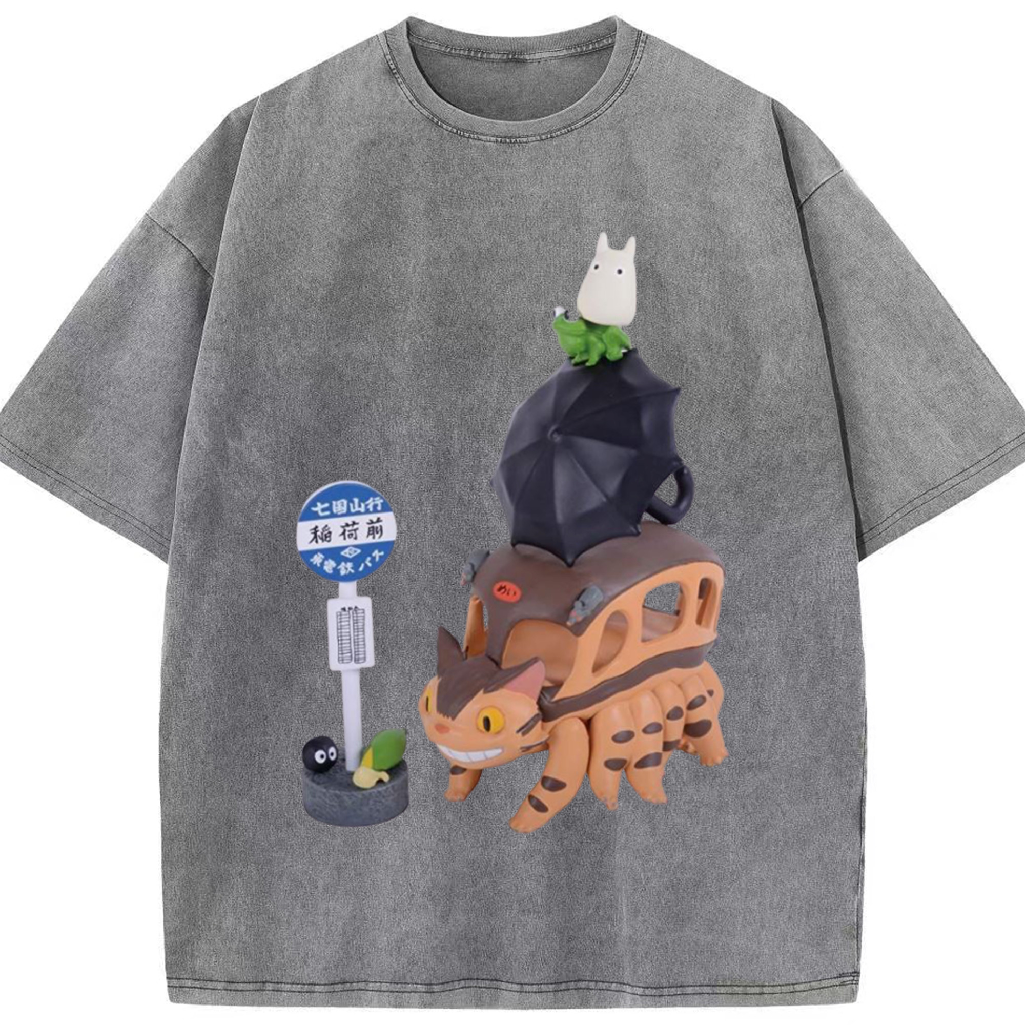 （画像用） となりのトトロ 草壁メイ 草壁サツキ My Neighbor Totoro Satsuki Kusakabe Mei Kusakabe 綿100% ヴィンテージ風 半袖Tシャツ（フロントプリント）