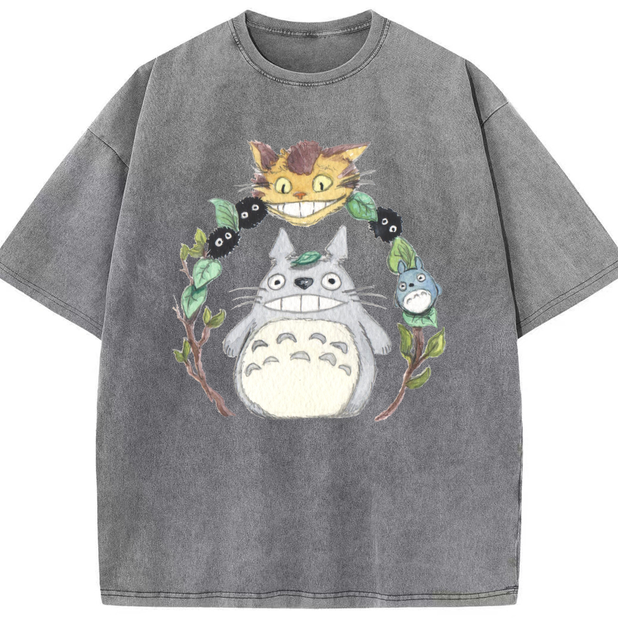 （画像用） となりのトトロ 草壁メイ 草壁サツキ My Neighbor Totoro Satsuki Kusakabe Mei Kusakabe 綿100% ヴィンテージ風 半袖Tシャツ（フロントプリント）