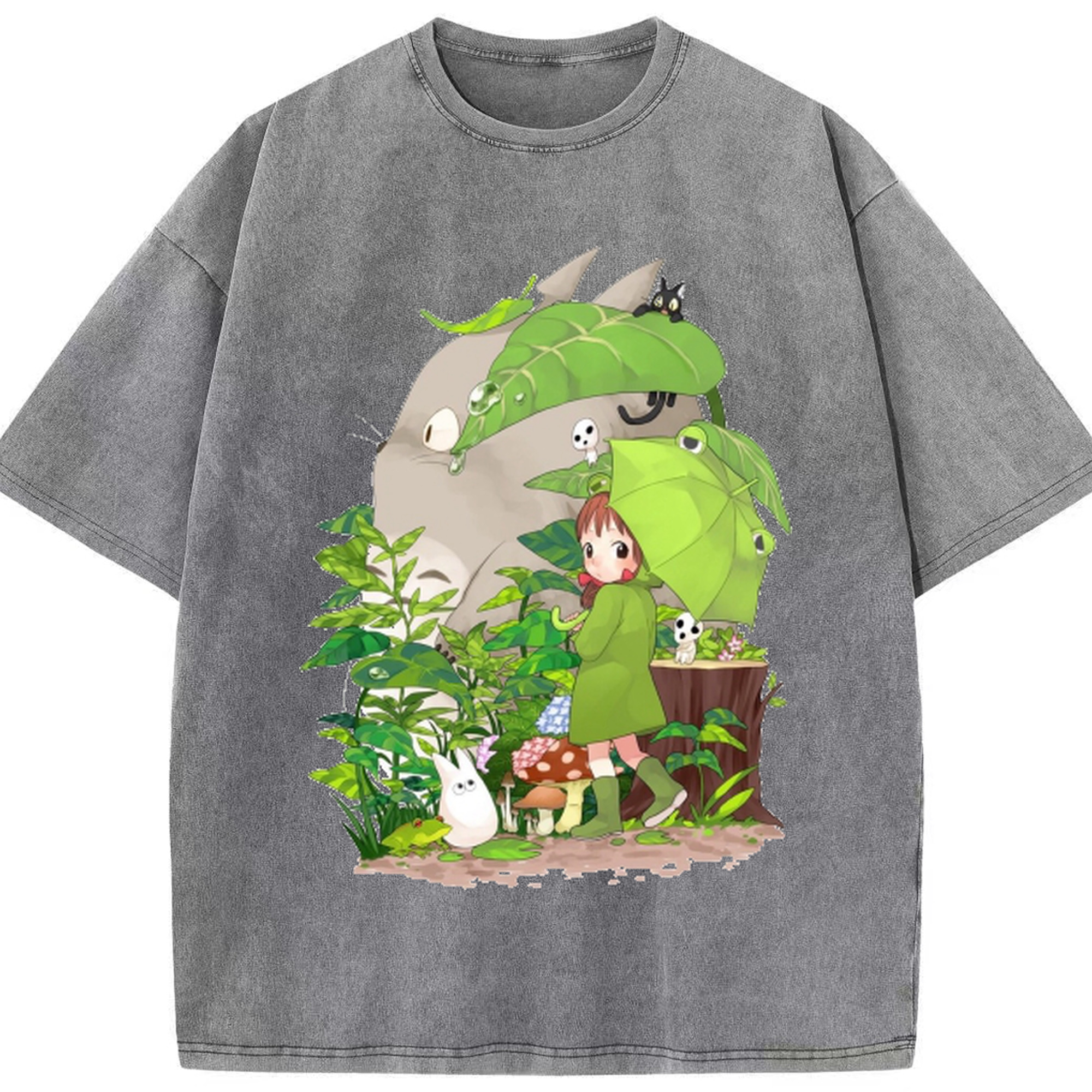 （画像用） となりのトトロ 草壁メイ 草壁サツキ My Neighbor Totoro Satsuki Kusakabe Mei Kusakabe 綿100% ヴィンテージ風 半袖Tシャツ（フロントプリント）