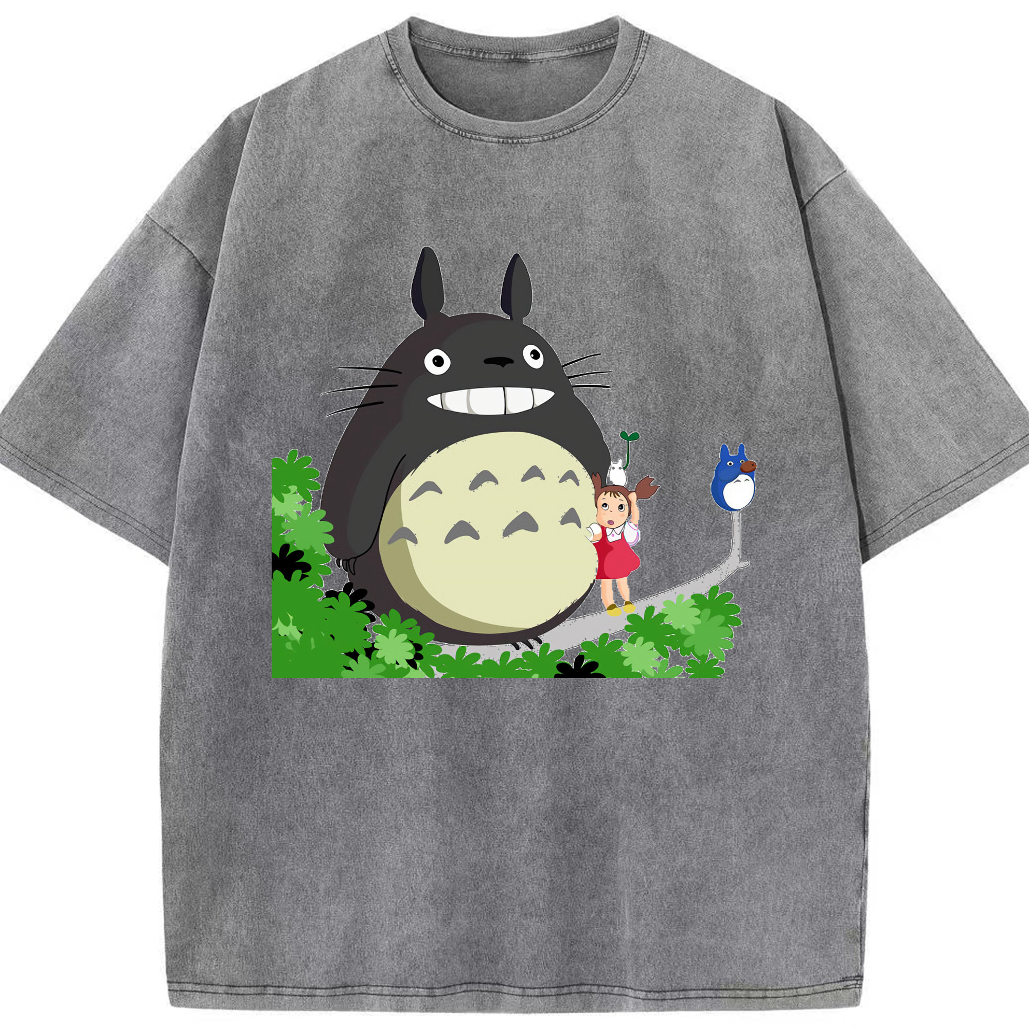 （画像用） となりのトトロ 草壁メイ 草壁サツキ My Neighbor Totoro Satsuki Kusakabe Mei Kusakabe 綿100% ヴィンテージ風 半袖Tシャツ（フロントプリント）