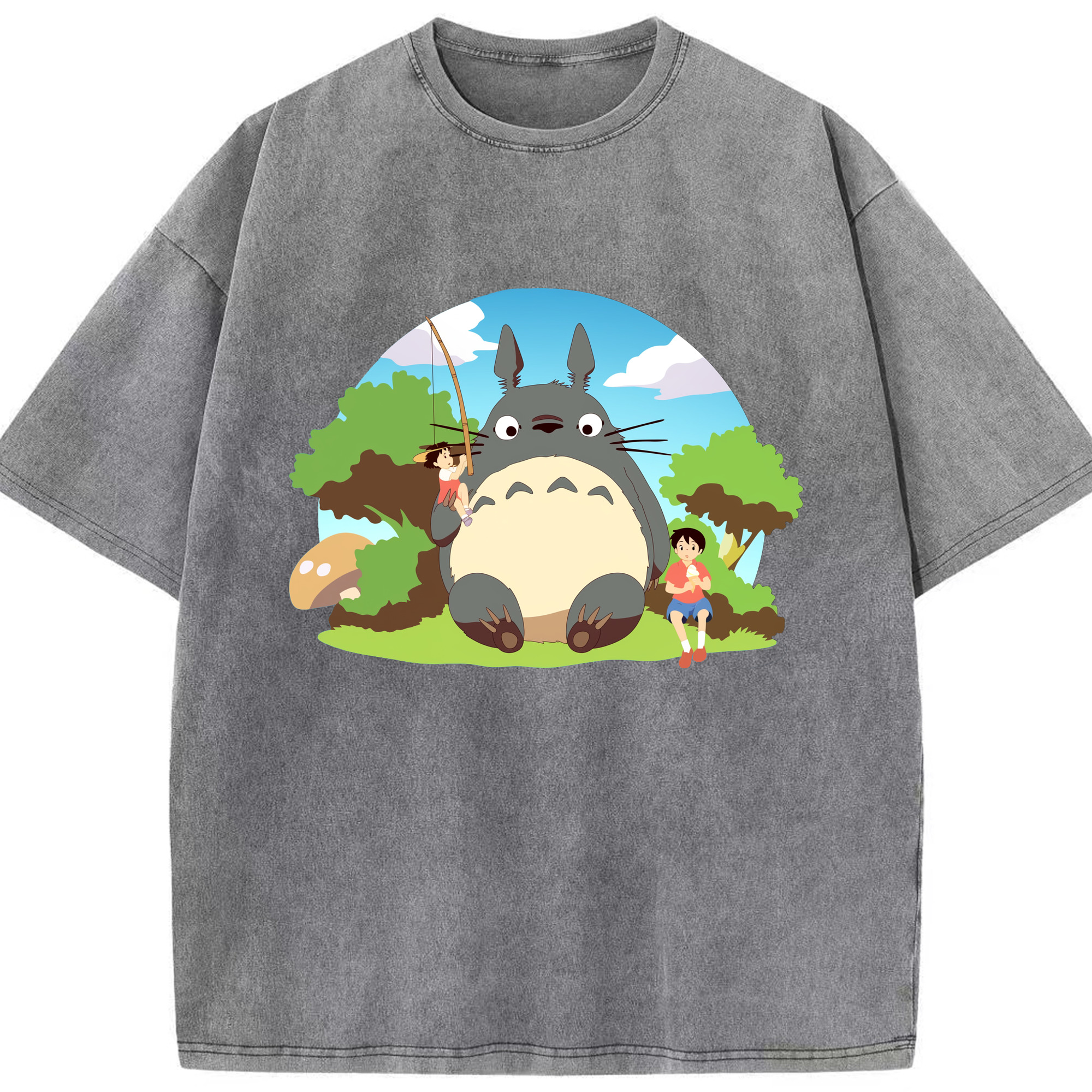 （画像用） となりのトトロ 草壁メイ 草壁サツキ My Neighbor Totoro Satsuki Kusakabe Mei Kusakabe 綿100% ヴィンテージ風 半袖Tシャツ（フロントプリント）