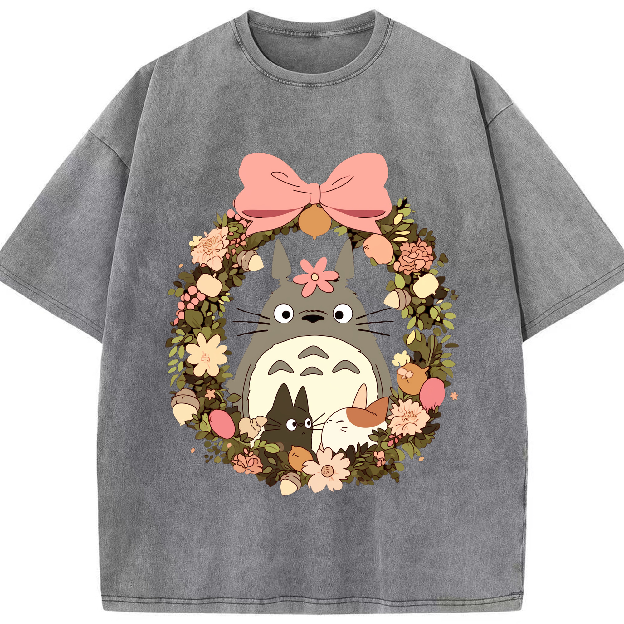 （画像用） となりのトトロ 草壁メイ 草壁サツキ My Neighbor Totoro Satsuki Kusakabe Mei Kusakabe 綿100% ヴィンテージ風 半袖Tシャツ（フロントプリント）