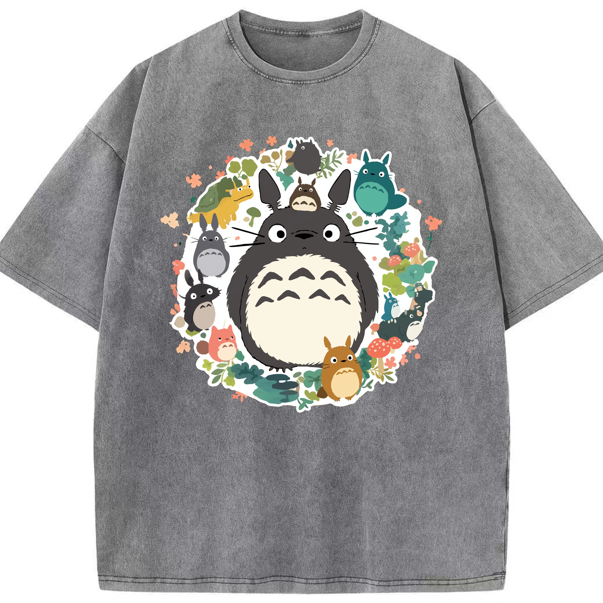 （画像用） となりのトトロ 草壁メイ 草壁サツキ My Neighbor Totoro Satsuki Kusakabe Mei Kusakabe 綿100% ヴィンテージ風 半袖Tシャツ（フロントプリント）