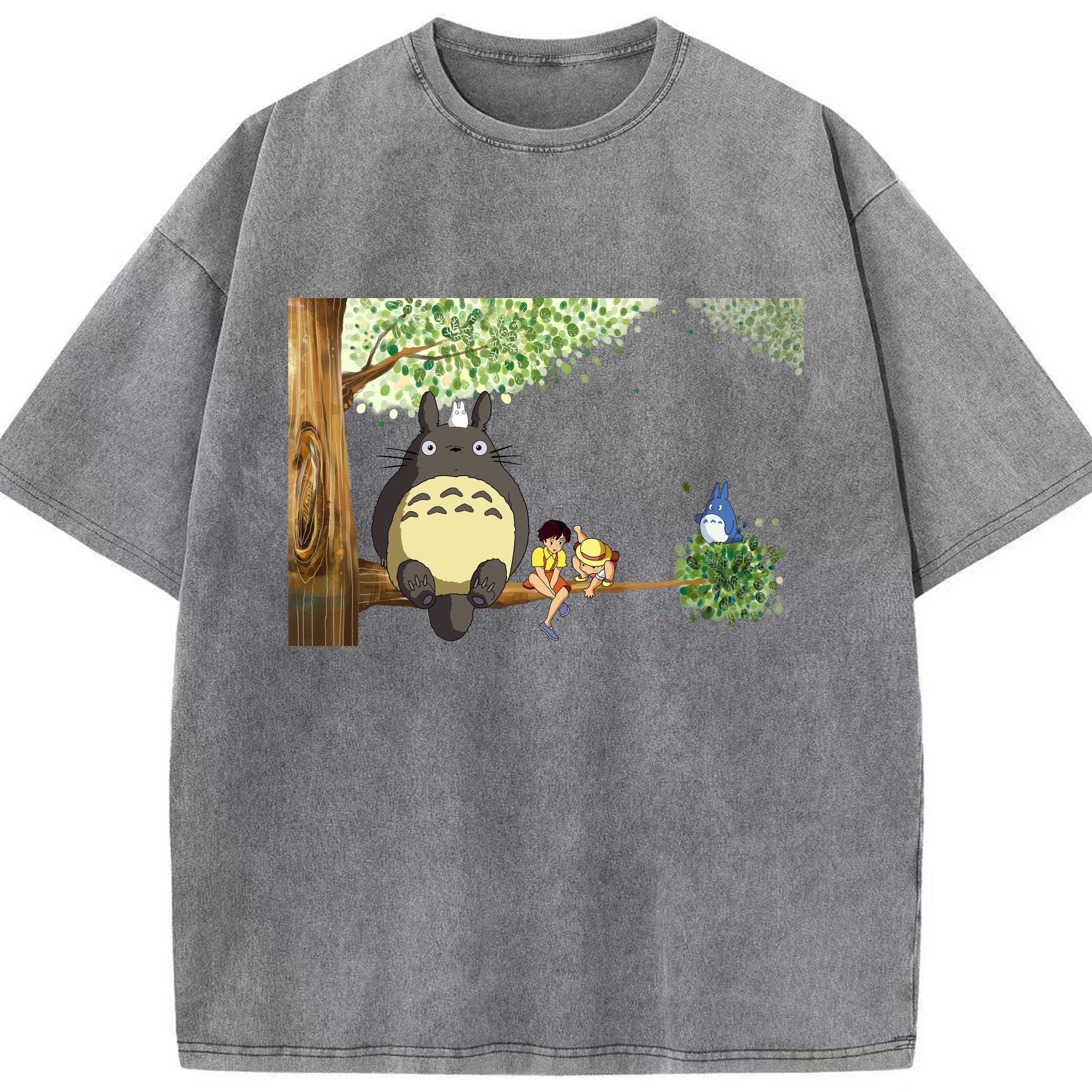 （画像用） となりのトトロ 草壁メイ 草壁サツキ My Neighbor Totoro Satsuki Kusakabe Mei Kusakabe 綿100% ヴィンテージ風 半袖Tシャツ（フロントプリント）