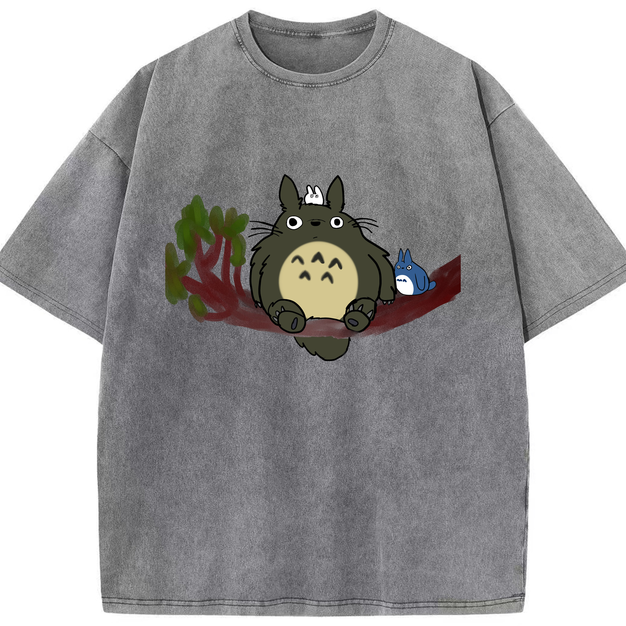 （画像用） となりのトトロ 草壁メイ 草壁サツキ My Neighbor Totoro Satsuki Kusakabe Mei Kusakabe 綿100% ヴィンテージ風 半袖Tシャツ（フロントプリント）