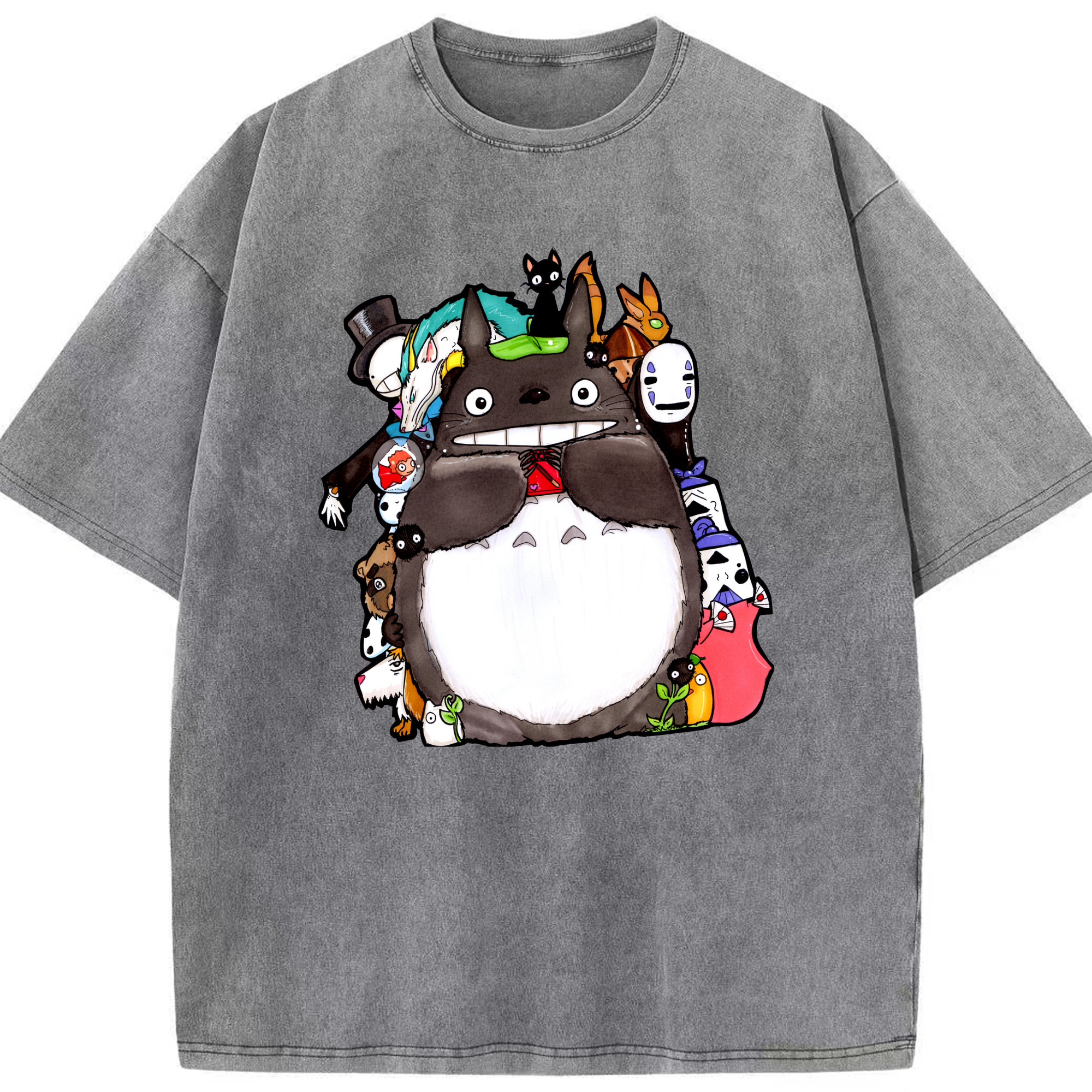 （画像用） となりのトトロ 草壁メイ 草壁サツキ My Neighbor Totoro Satsuki Kusakabe Mei Kusakabe 綿100% ヴィンテージ風 半袖Tシャツ（フロントプリント）