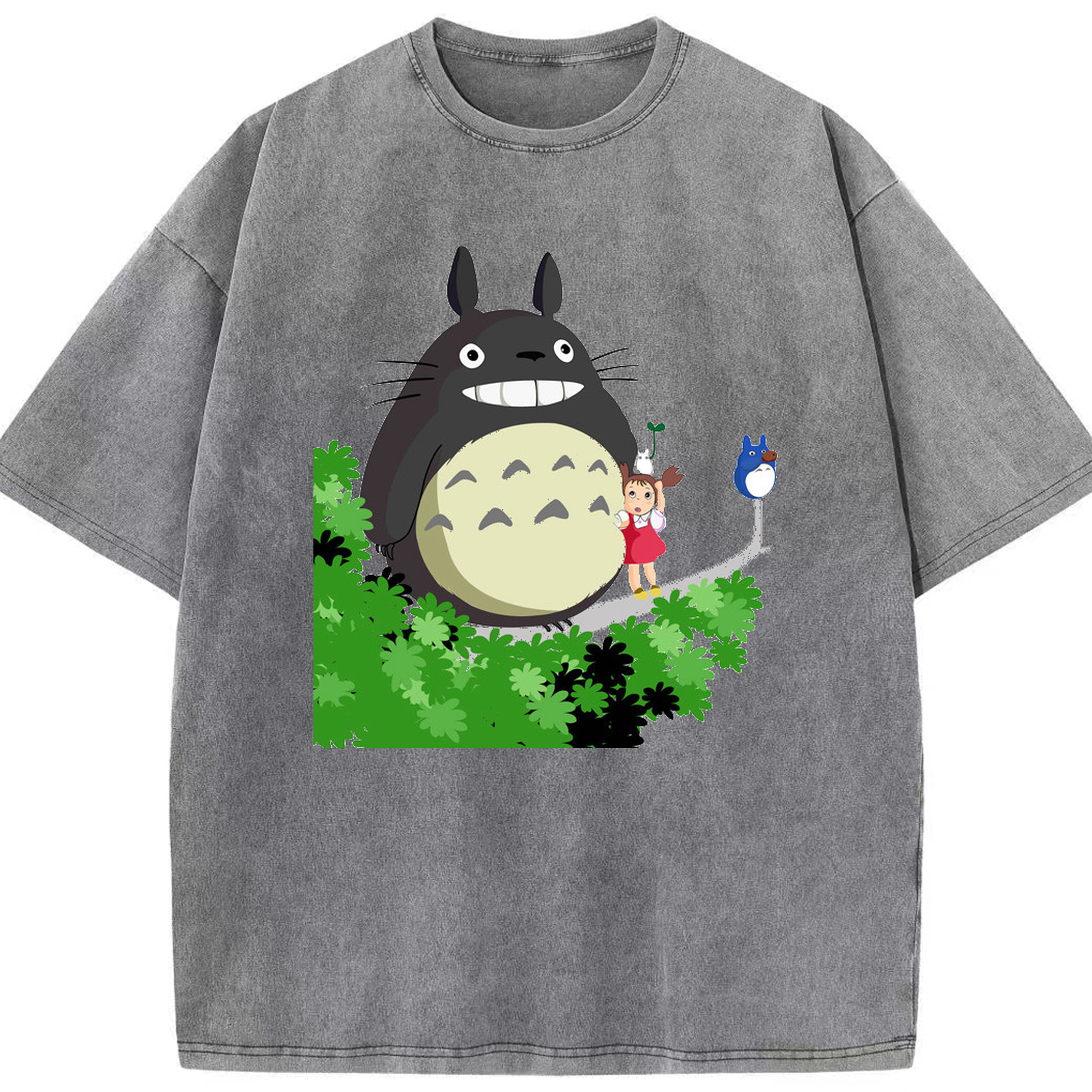 （画像用） となりのトトロ 草壁メイ 草壁サツキ My Neighbor Totoro Satsuki Kusakabe Mei Kusakabe 綿100% ヴィンテージ風 半袖Tシャツ（フロントプリント）
