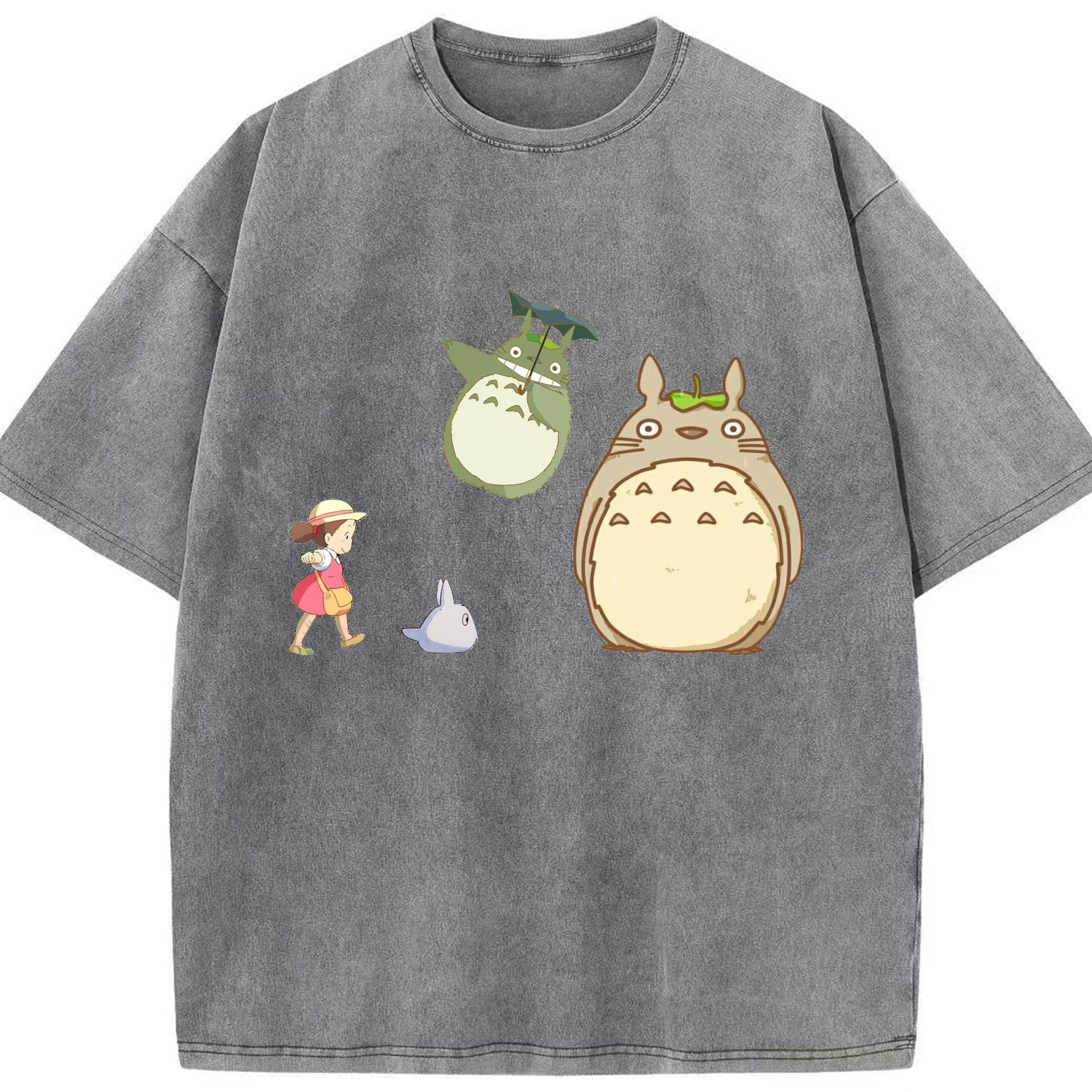 （画像用） となりのトトロ 草壁メイ 草壁サツキ My Neighbor Totoro Satsuki Kusakabe Mei Kusakabe 綿100% ヴィンテージ風 半袖Tシャツ（フロントプリント）