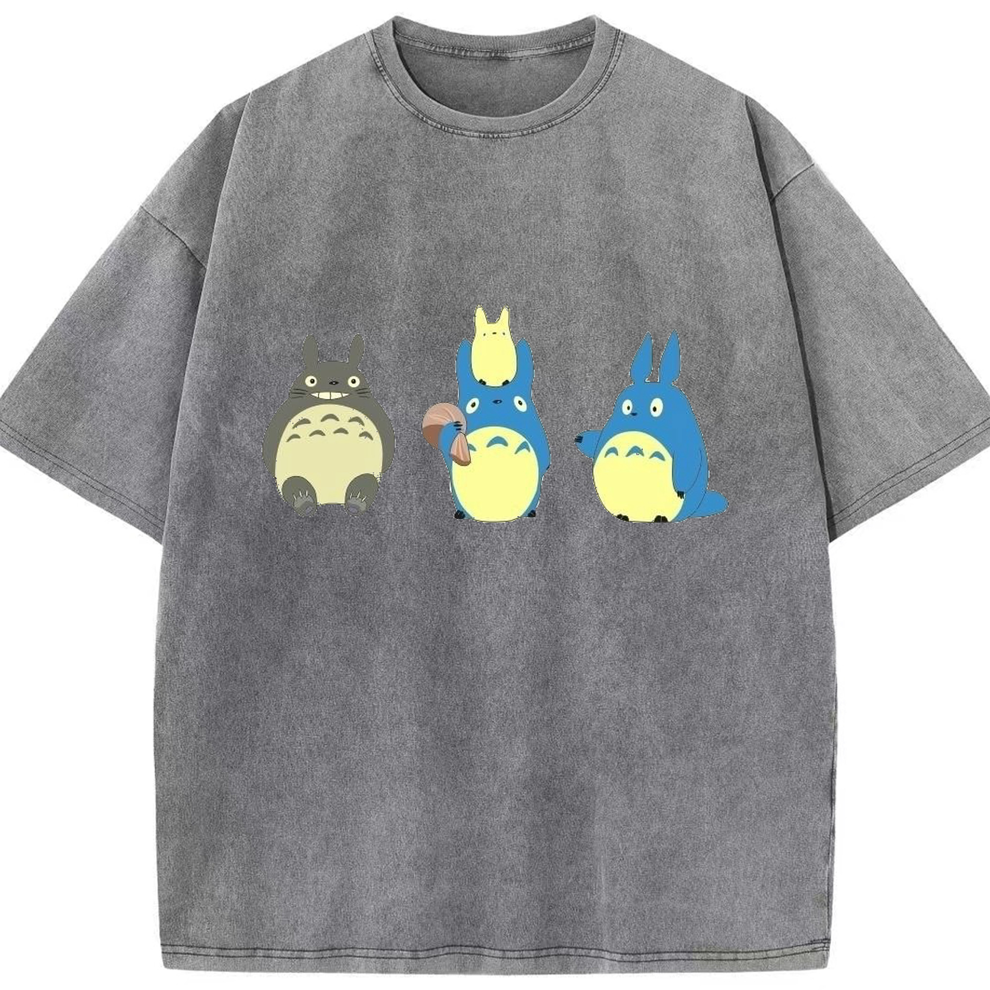 （画像用） となりのトトロ 草壁メイ 草壁サツキ My Neighbor Totoro Satsuki Kusakabe Mei Kusakabe 綿100% ヴィンテージ風 半袖Tシャツ（フロントプリント）