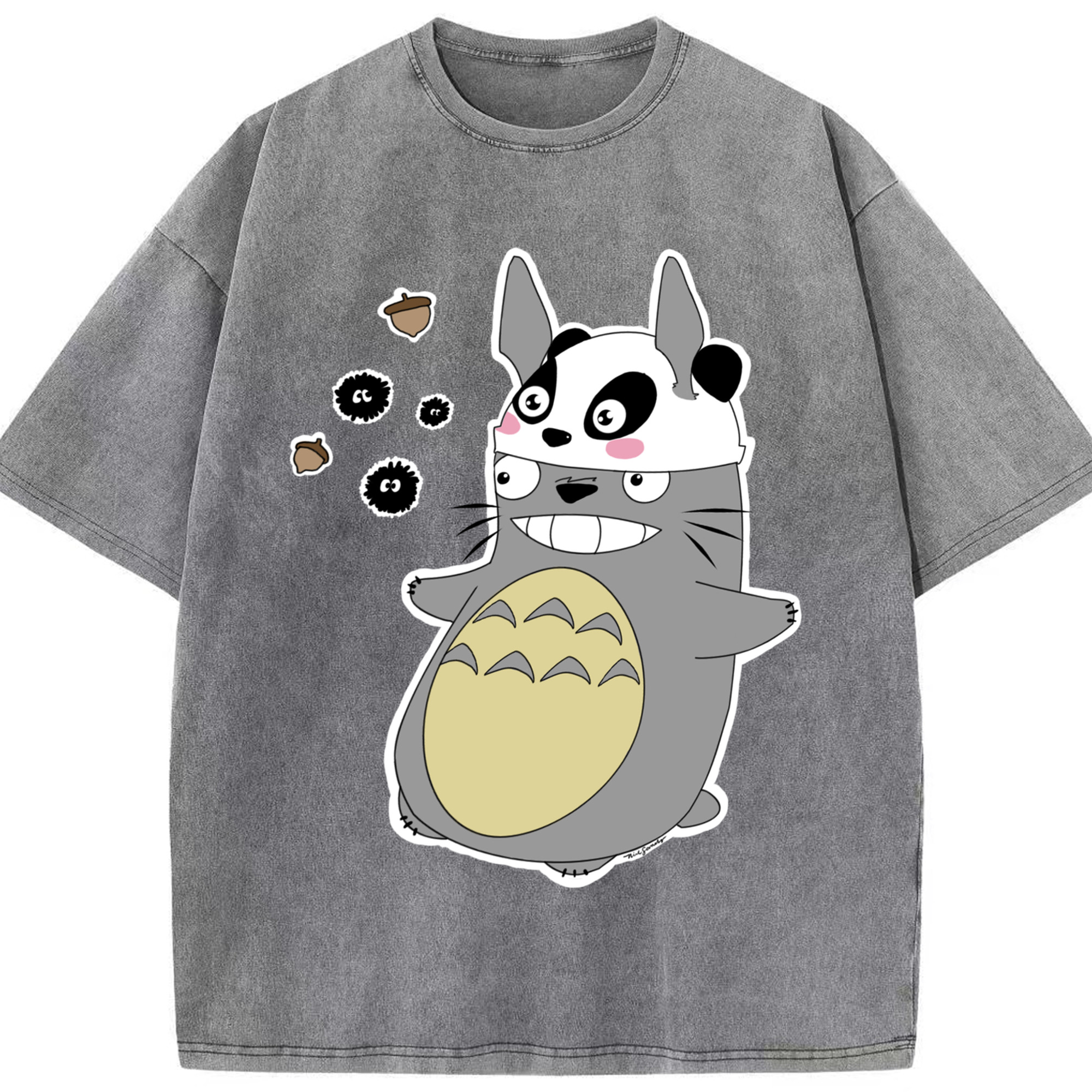 （画像用） となりのトトロ 草壁メイ 草壁サツキ My Neighbor Totoro Satsuki Kusakabe Mei Kusakabe 綿100% ヴィンテージ風 半袖Tシャツ（フロントプリント）