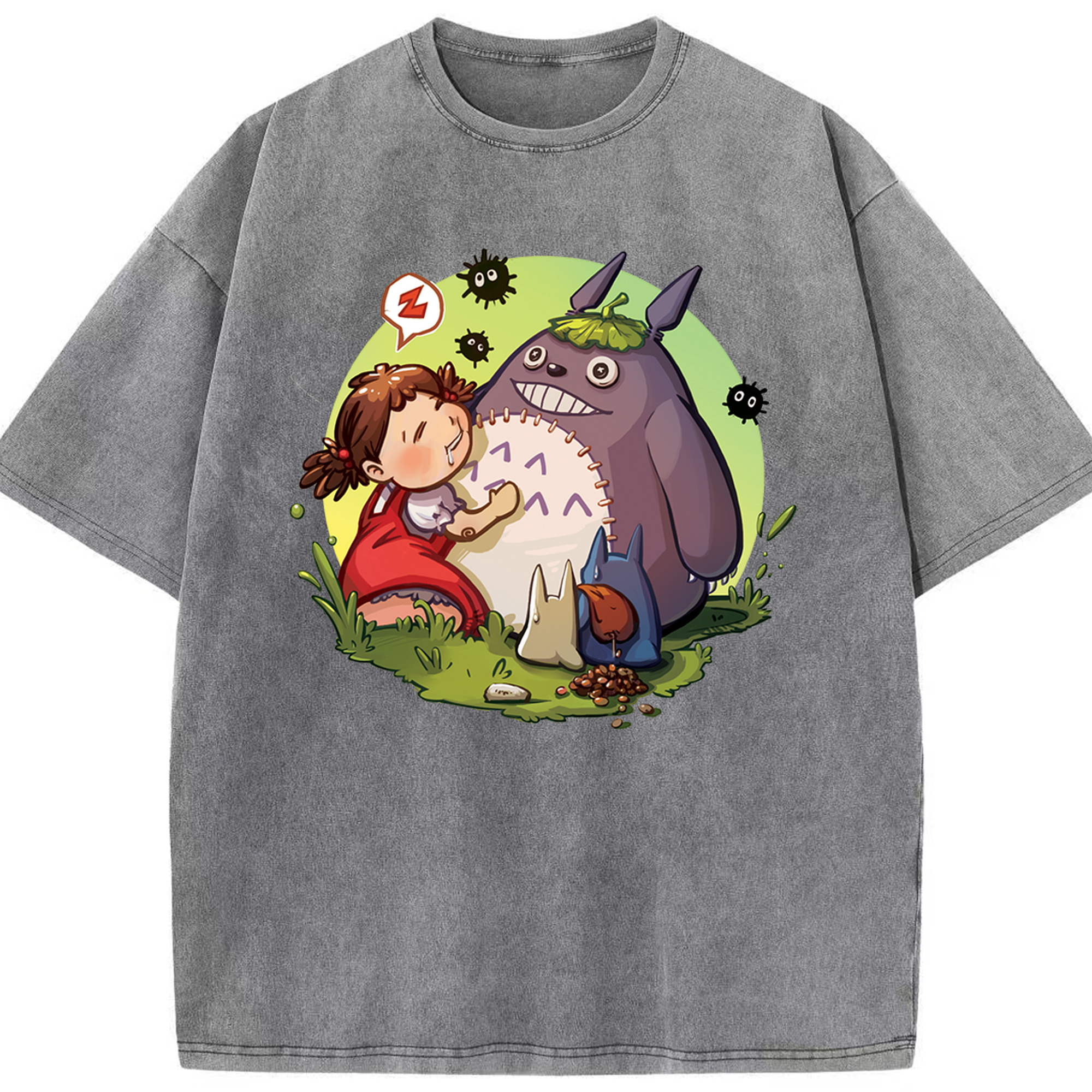 （画像用） となりのトトロ 草壁メイ 草壁サツキ My Neighbor Totoro Satsuki Kusakabe Mei Kusakabe 綿100% ヴィンテージ風 半袖Tシャツ（フロントプリント）