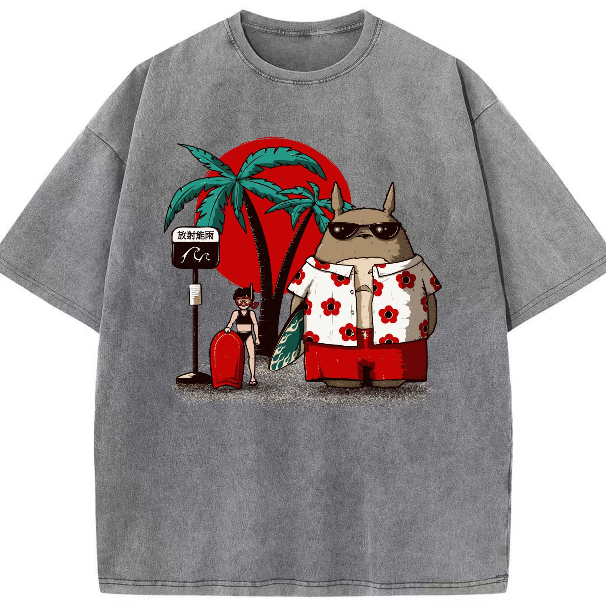 （画像用） となりのトトロ 草壁メイ 草壁サツキ My Neighbor Totoro Satsuki Kusakabe Mei Kusakabe 綿100% ヴィンテージ風 半袖Tシャツ（フロントプリント）