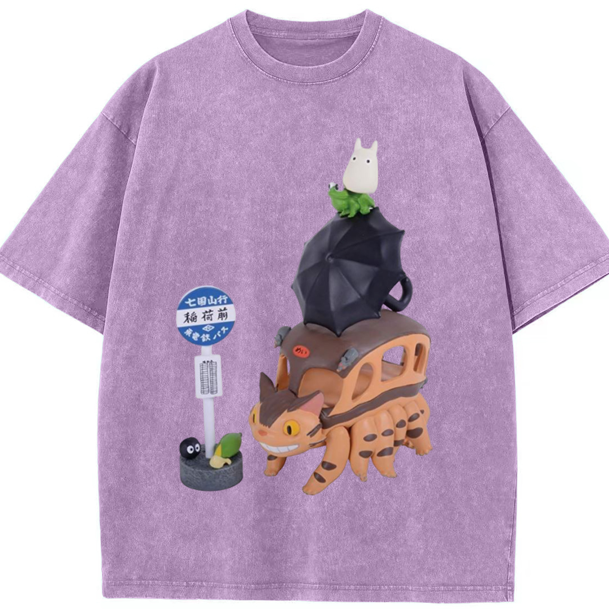 （画像用） となりのトトロ 草壁メイ 草壁サツキ My Neighbor Totoro Satsuki Kusakabe Mei Kusakabe 綿100% ヴィンテージ風 半袖Tシャツ（フロントプリント）