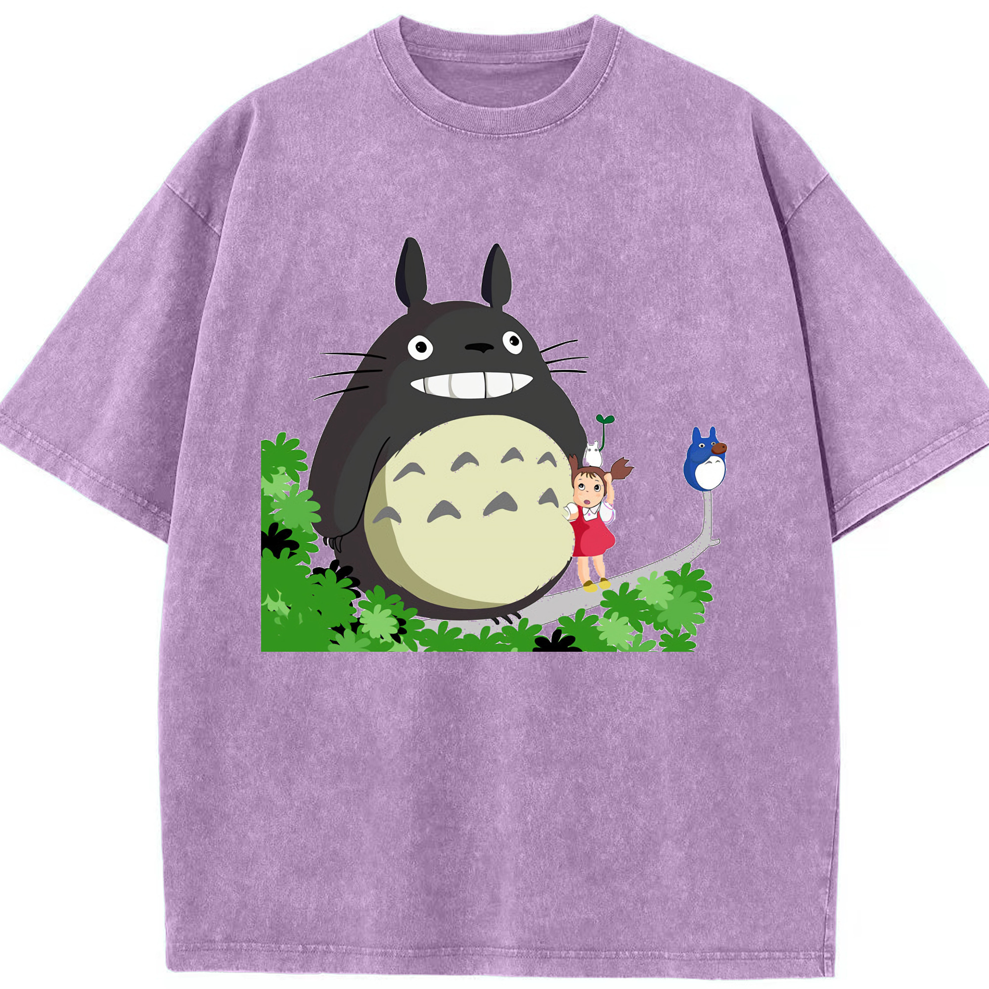 （画像用） となりのトトロ 草壁メイ 草壁サツキ My Neighbor Totoro Satsuki Kusakabe Mei Kusakabe 綿100% ヴィンテージ風 半袖Tシャツ（フロントプリント）