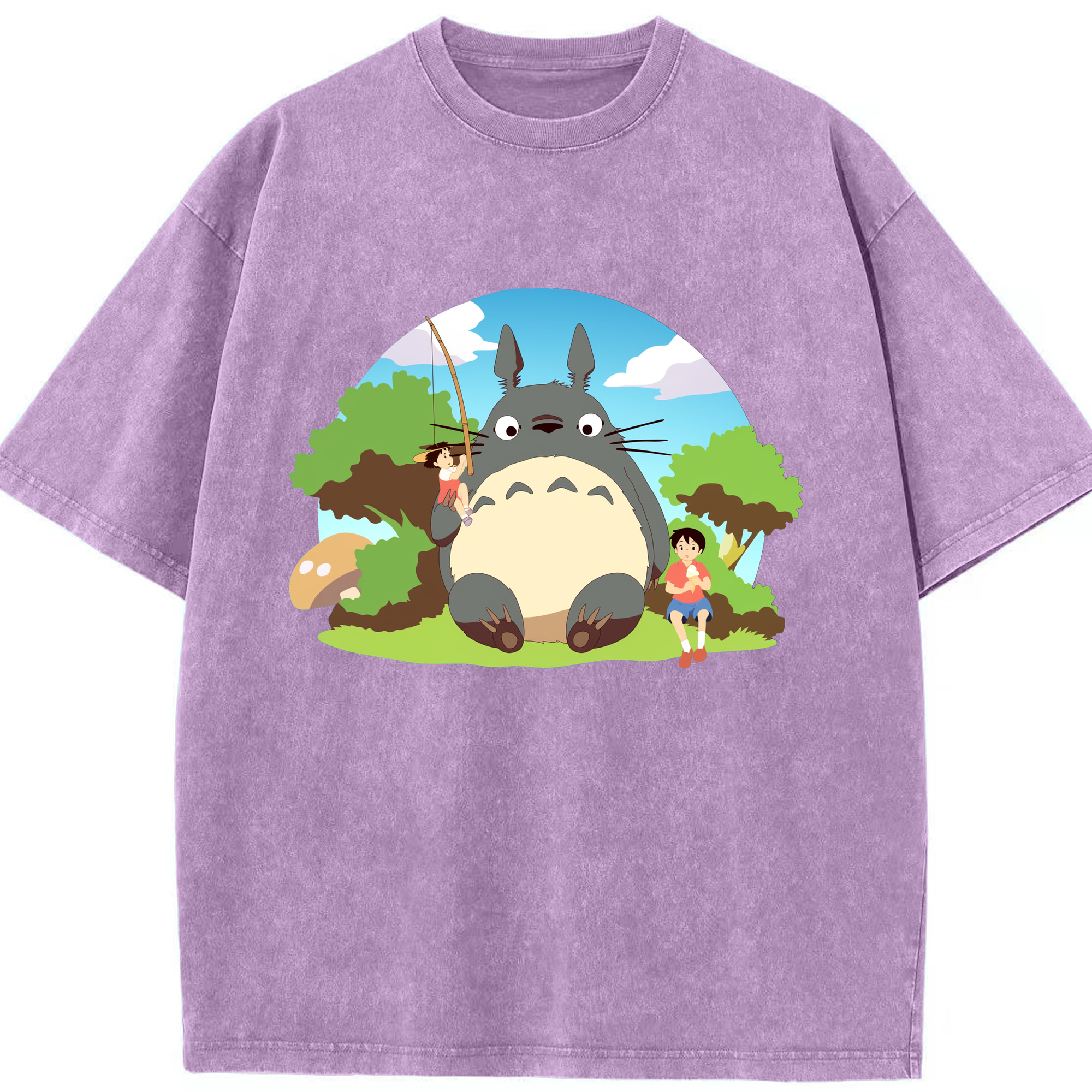 （画像用） となりのトトロ 草壁メイ 草壁サツキ My Neighbor Totoro Satsuki Kusakabe Mei Kusakabe 綿100% ヴィンテージ風 半袖Tシャツ（フロントプリント）