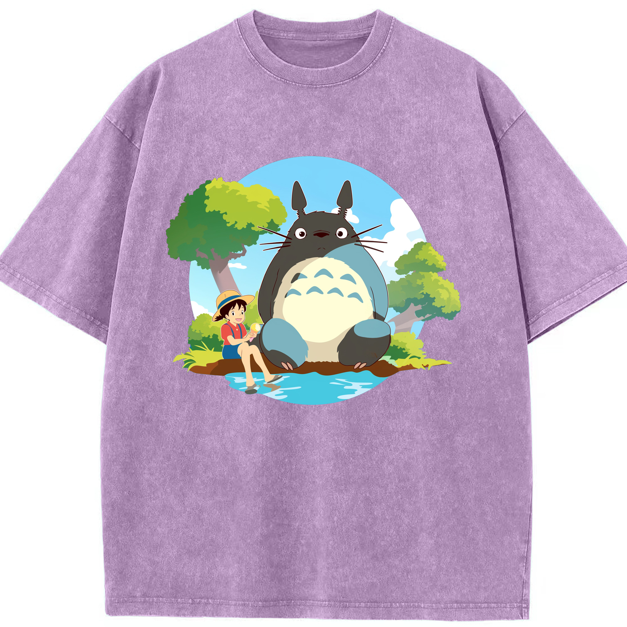 （画像用） となりのトトロ 草壁メイ 草壁サツキ My Neighbor Totoro Satsuki Kusakabe Mei Kusakabe 綿100% ヴィンテージ風 半袖Tシャツ（フロントプリント）