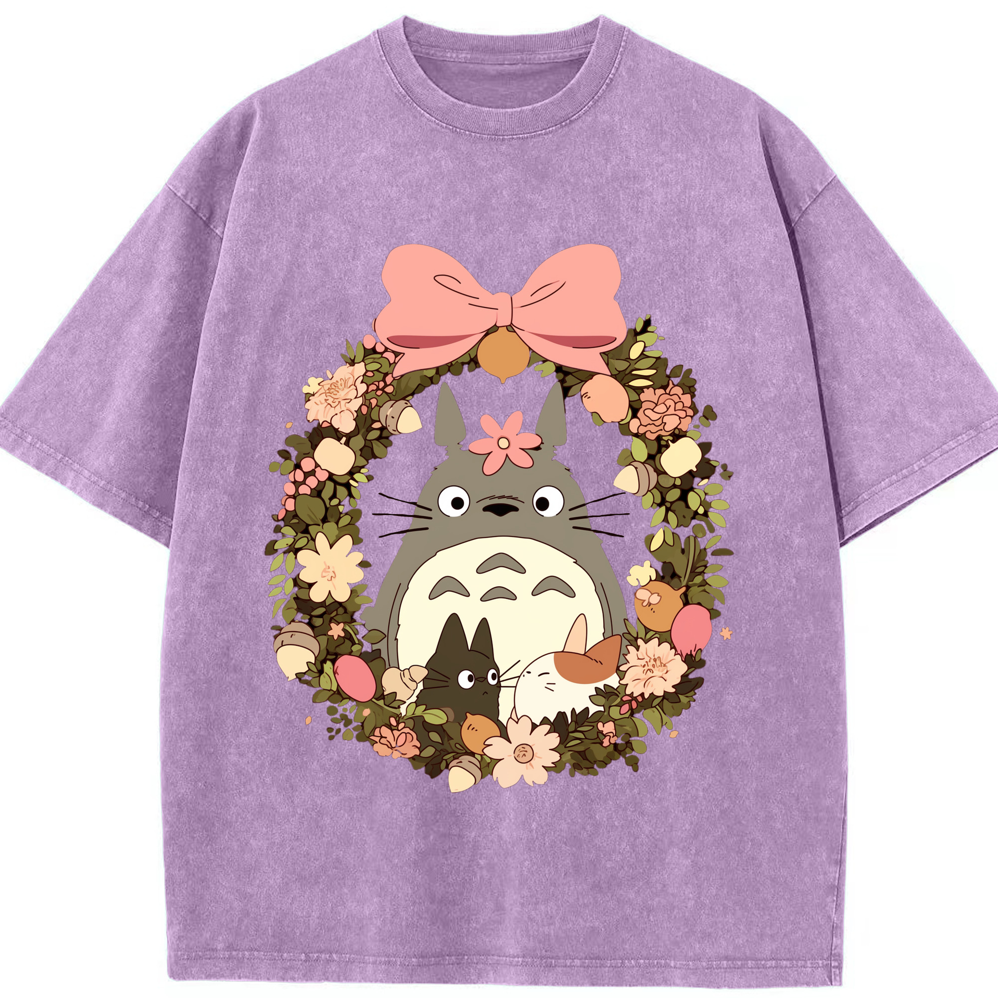 （画像用） となりのトトロ 草壁メイ 草壁サツキ My Neighbor Totoro Satsuki Kusakabe Mei Kusakabe 綿100% ヴィンテージ風 半袖Tシャツ（フロントプリント）