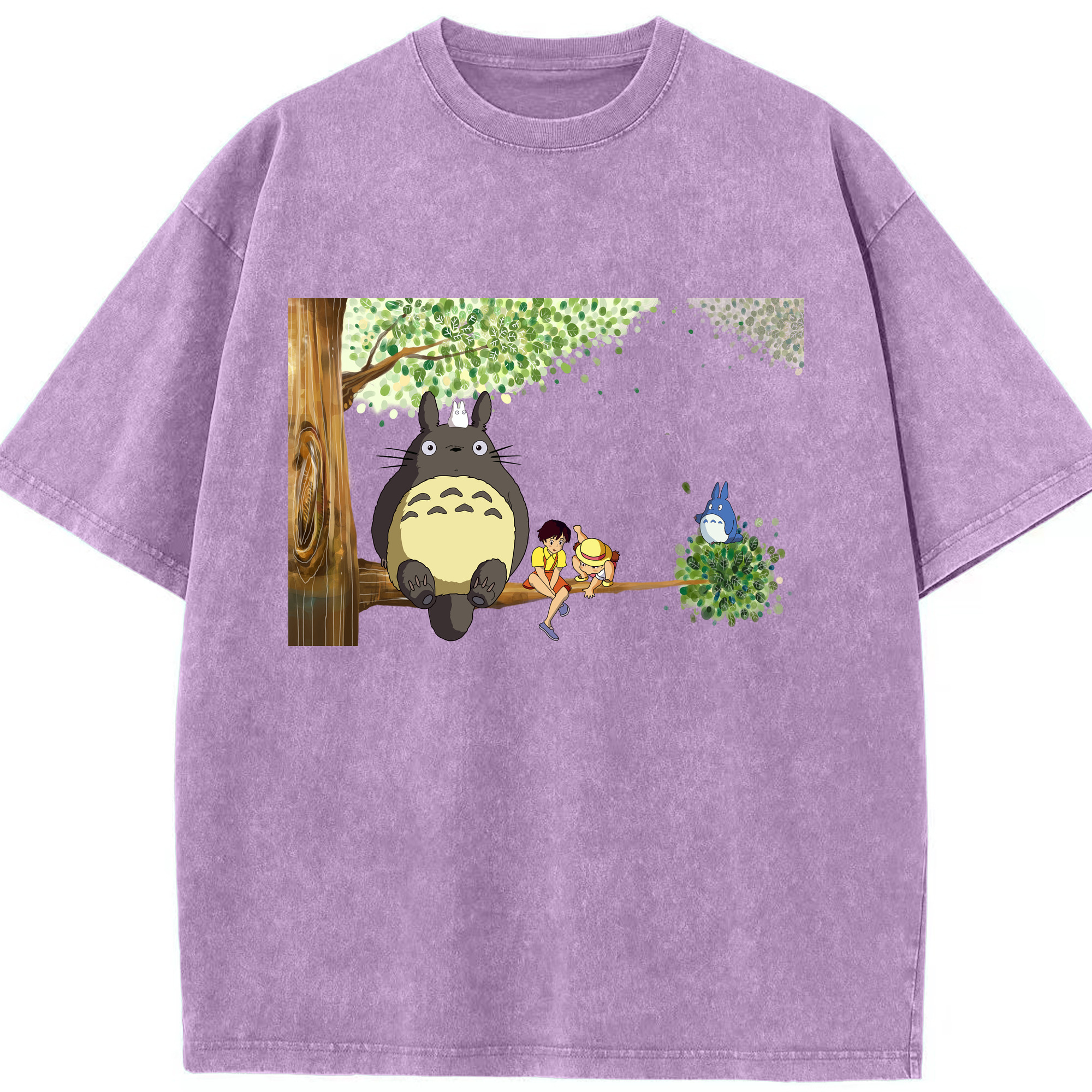 （画像用） となりのトトロ 草壁メイ 草壁サツキ My Neighbor Totoro Satsuki Kusakabe Mei Kusakabe 綿100% ヴィンテージ風 半袖Tシャツ（フロントプリント）