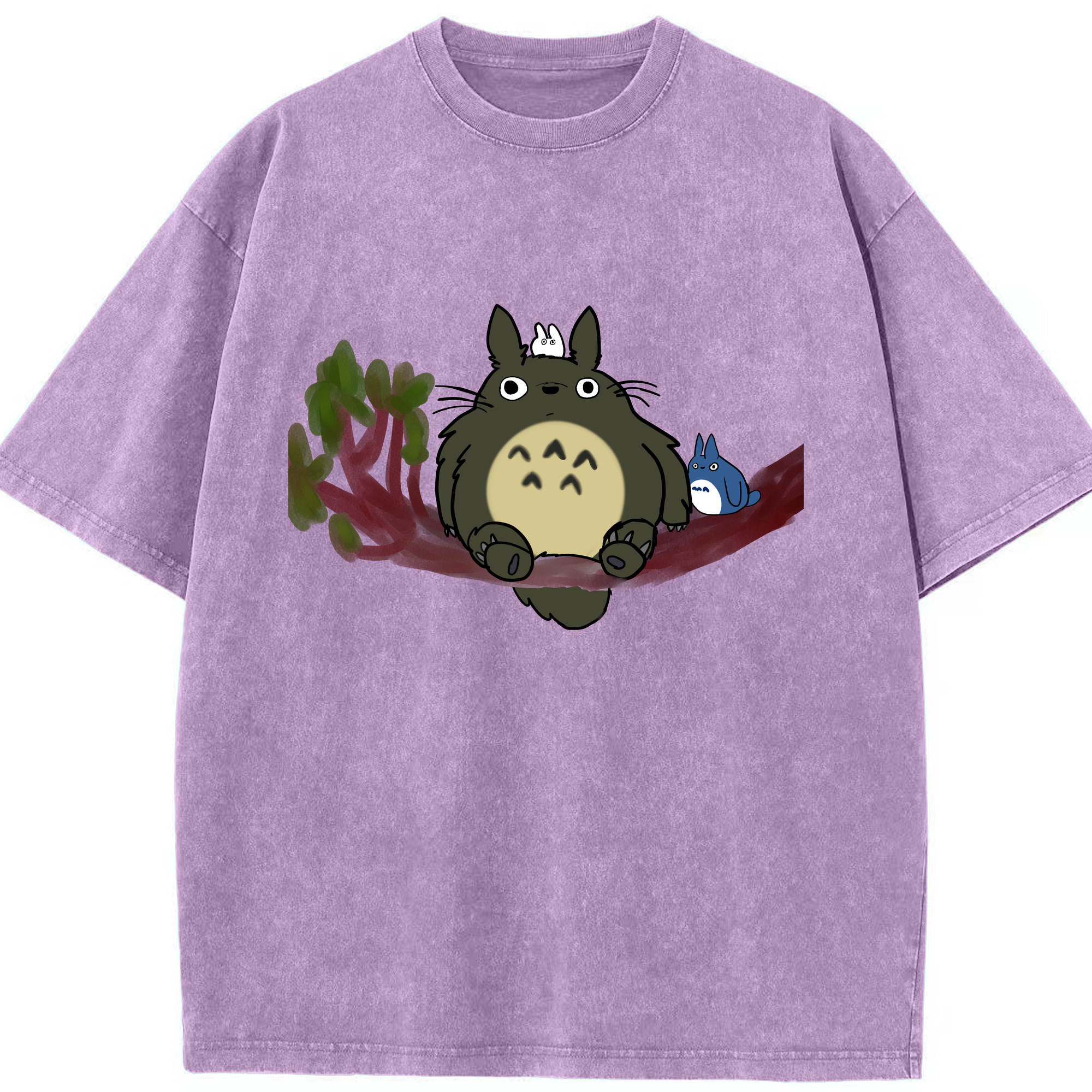 （画像用） となりのトトロ 草壁メイ 草壁サツキ My Neighbor Totoro Satsuki Kusakabe Mei Kusakabe 綿100% ヴィンテージ風 半袖Tシャツ（フロントプリント）